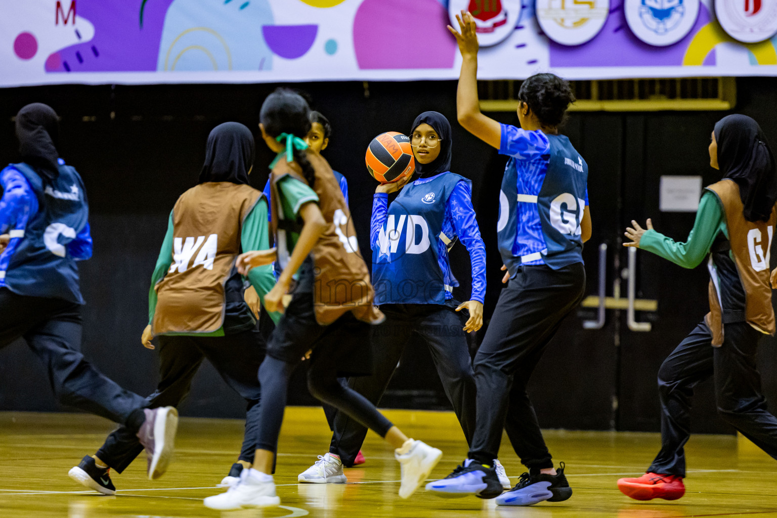 Day 4 of 25th Inter-School Netball Tournament was held in Social Center at Male', Maldives on Monday, 12th August 2024. Photos: Nausham Waheed / images.mv