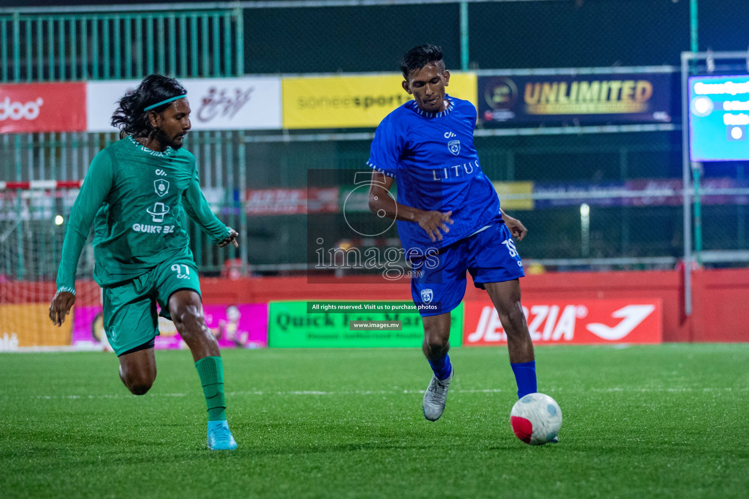 R. Meedhoo vs R. Dhuvaafaru in Day 2 of Golden Futsal Challenge 2023 on 06 February 2023 in Hulhumale, Male, Maldives