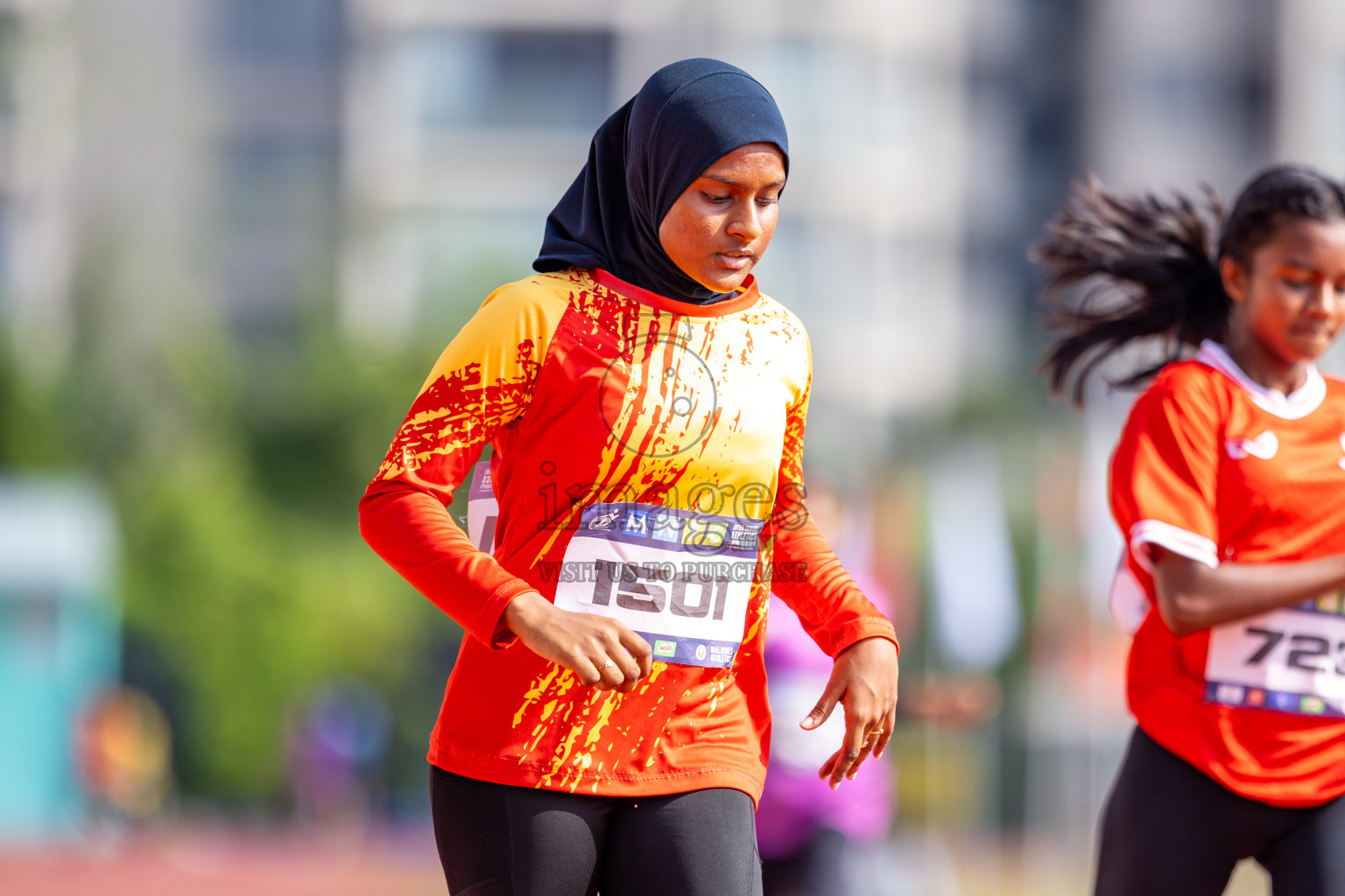 Day 4 of MWSC Interschool Athletics Championships 2024 held in Hulhumale Running Track, Hulhumale, Maldives on Tuesday, 12th November 2024. Photos by: Raaif Yoosuf / Images.mv