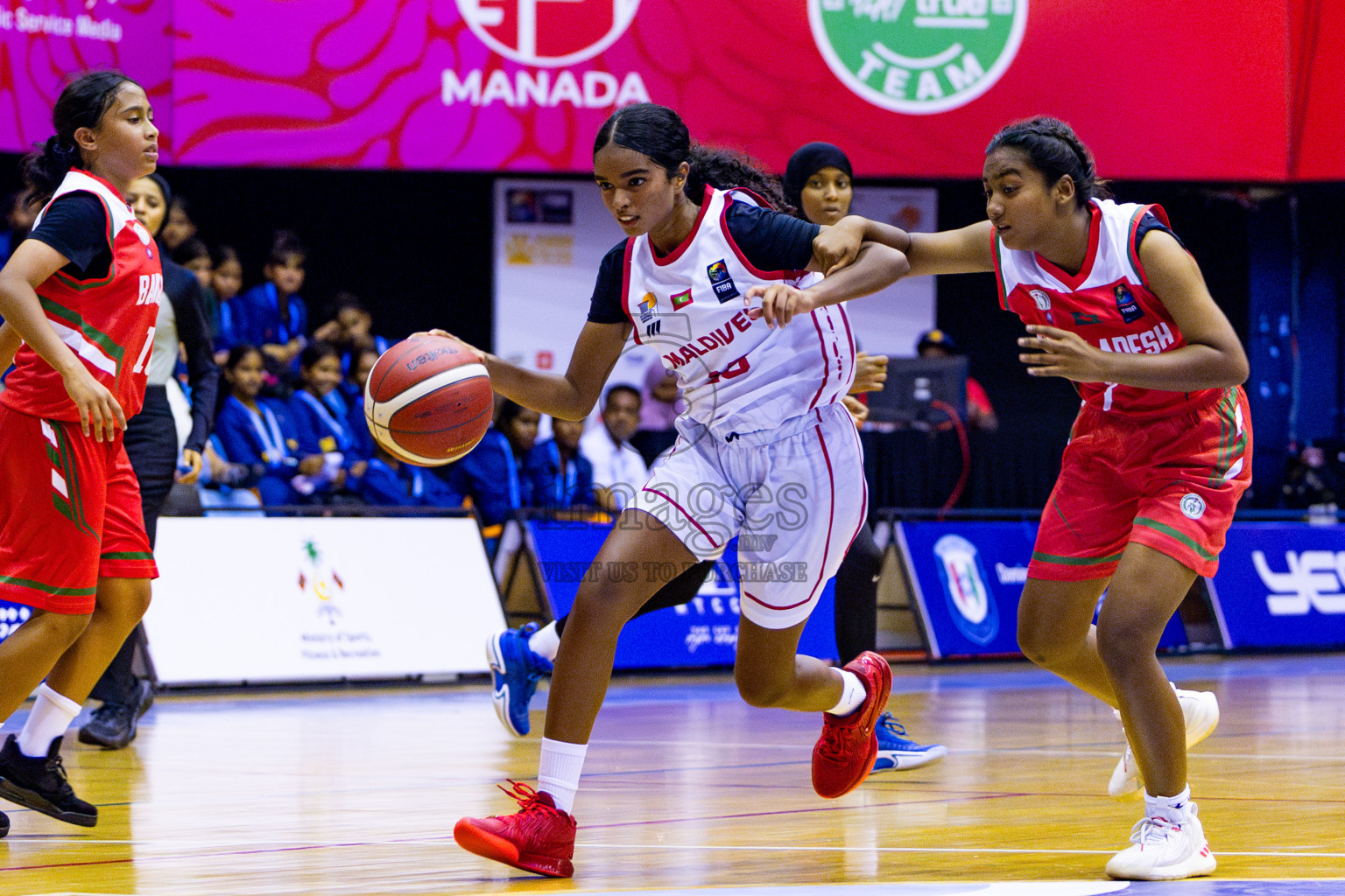 Maldives vs Bangladesh in Day 1 of Under 16 Woman's Asian Cup SABA Qualifiers 2025 was held in Social Center, Male', Maldives on 12th June 2025. Photos: Nausham Waheed / images.mv