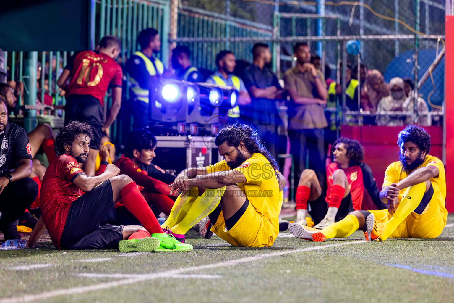 L. Gan VS B. Eydhafushi in the Finals of Golden Futsal Challenge 2024 which was held on Thursday, 7th March 2024, in Hulhumale', Maldives. 
Photos: Hassan Simah / images.mv