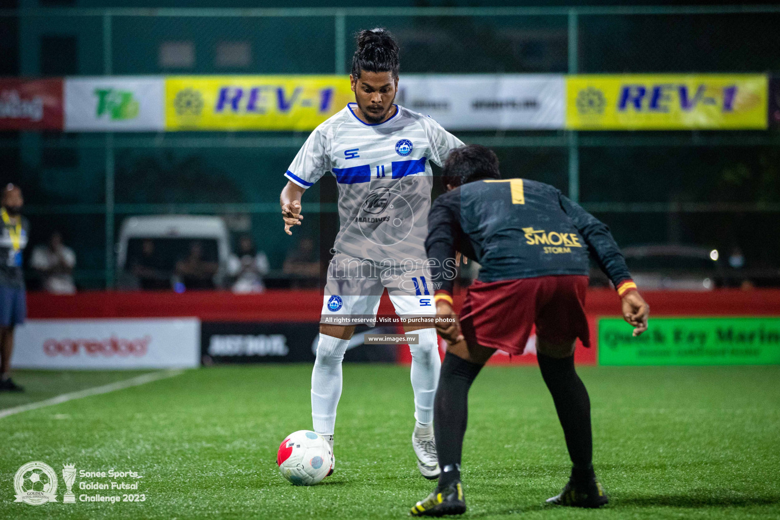 Th. Gaadhiffushi vs Th. Veymandoo in Day 4 of Golden Futsal Challenge 2023 on 08 February 2023 in Hulhumale, Male, Maldives