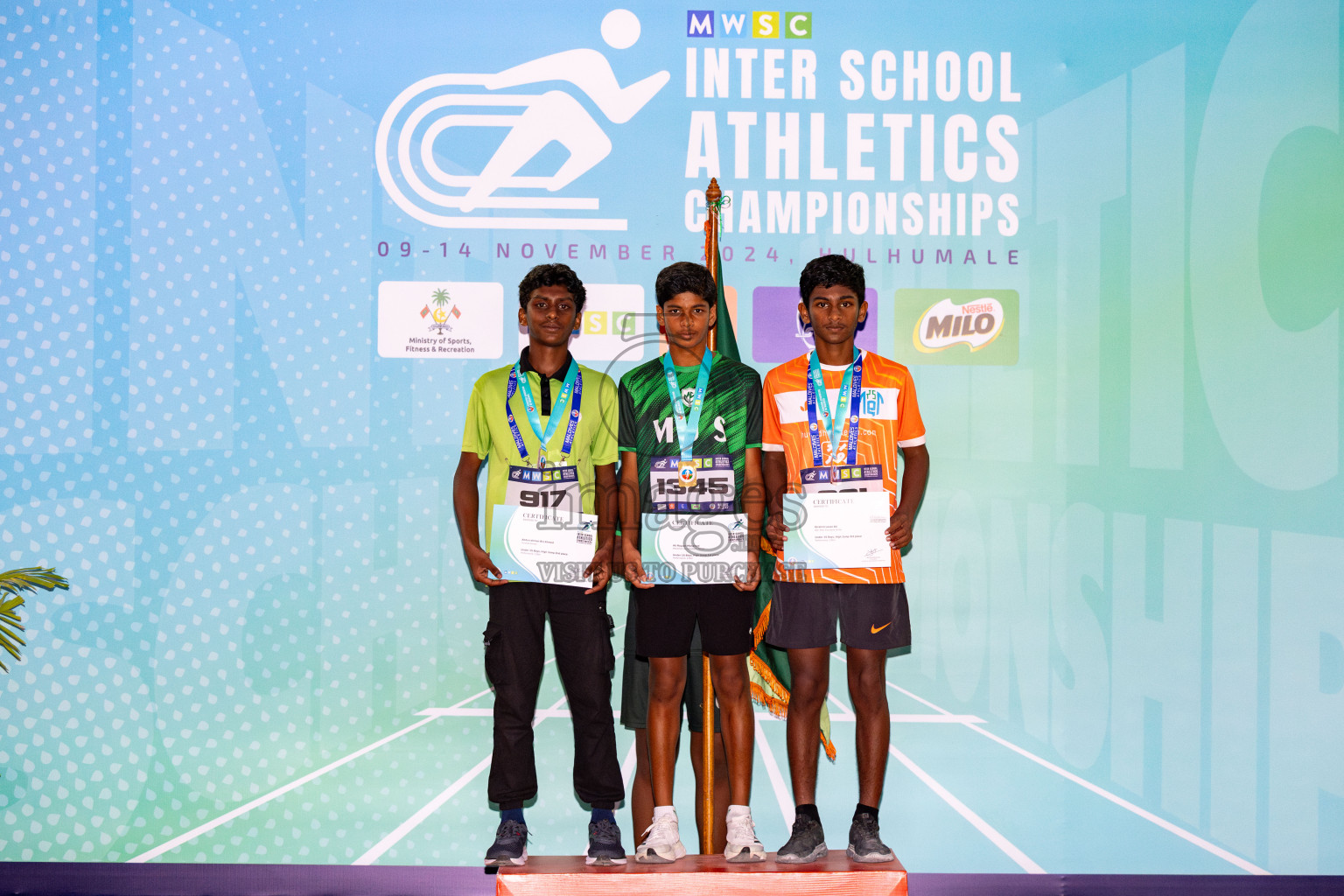 Day 2 of MWSC Interschool Athletics Championships 2024 held in Hulhumale Running Track, Hulhumale, Maldives on Sunday, 10th November 2024. 
Photos by: Hassan Simah / Images.mv