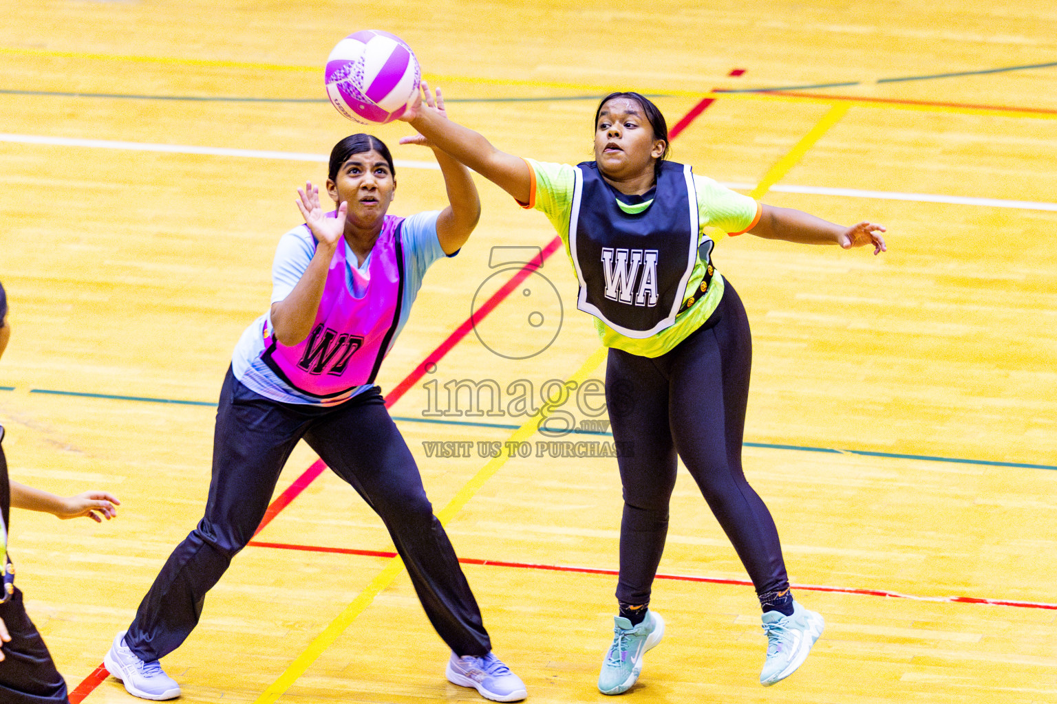 Youth United Sports Club vs SC Skylark in Day 9 of National Netball Tournament 2025 held in Social Center at Male', Maldives on Monday, 26th May 2025. Photos: Nausham Waheed / images.mv