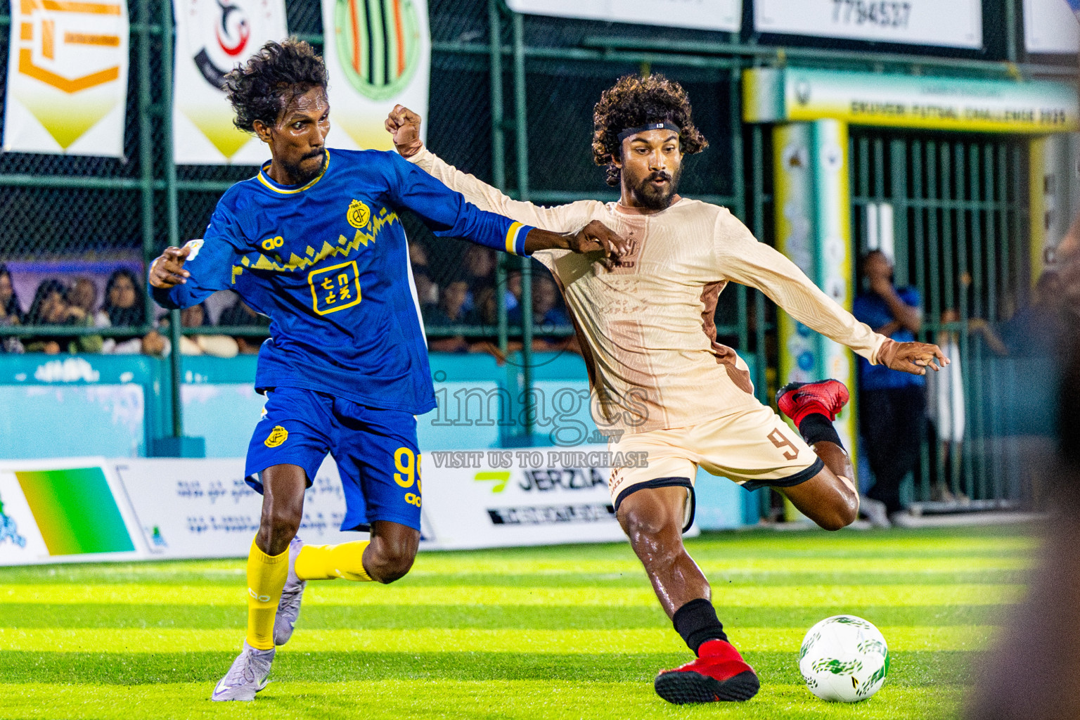 Dee Cee Jay SC vs Fools SC in Semi Finals of Laamehi Dhiggaru Ekuveri Futsal Challenge 2025 was held on Sunday, 27th July 2025, at Dhiggaru Futsal Ground, Dhiggaru, Maldives Photos: Nausham Waheed  / images.mv