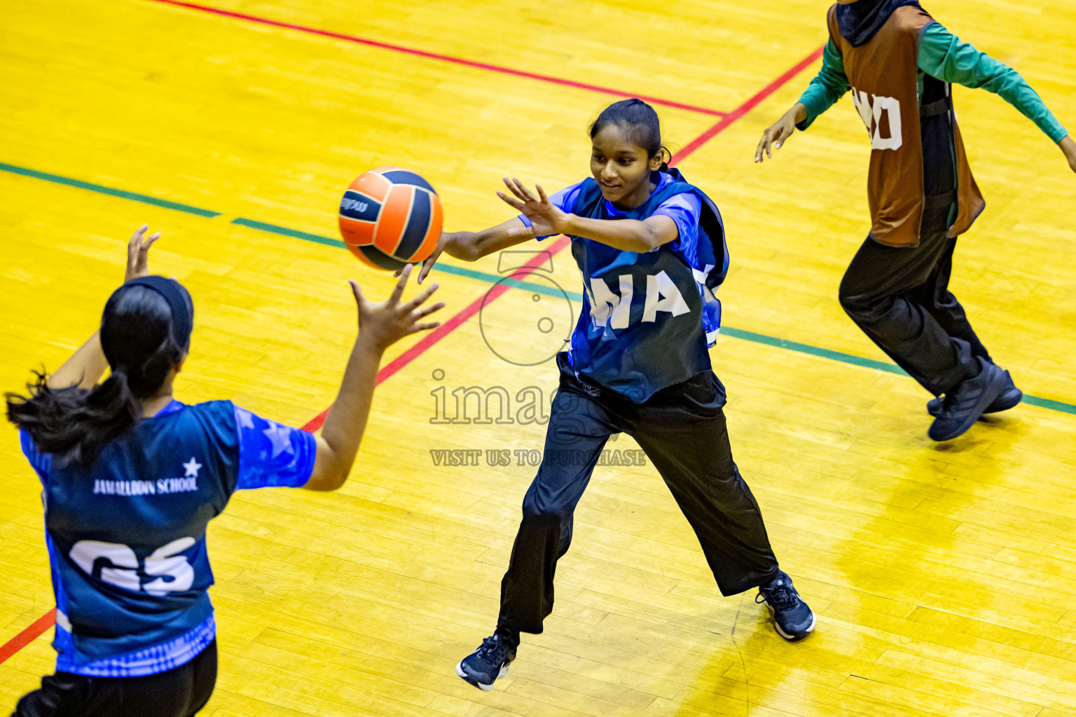 Day 4 of 25th Inter-School Netball Tournament was held in Social Center at Male', Maldives on Monday, 12th August 2024. Photos: Nausham Waheed / images.mv