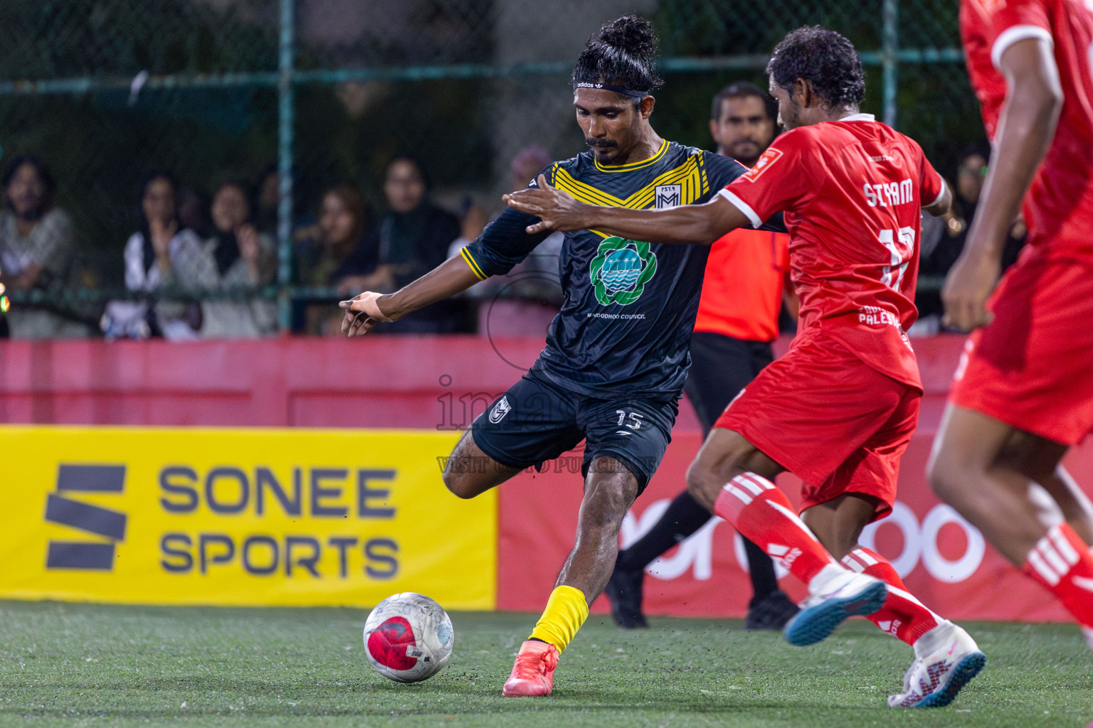 F Dharanboodhoo vs F Magoodhoo in Day 8 of Golden Futsal Challenge 2024 was held on Monday, 22nd January 2024, in Hulhumale', Maldives Photos: Mohamed Mahfooz Moosa / images.mv