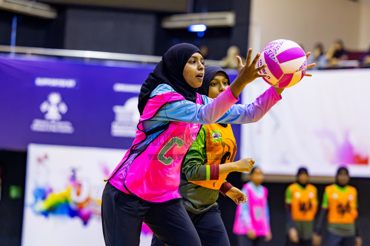 Fiontti A Team vs Young Netters A in Day 2 of 3rd Junior Championship - Netball association of Maldives, held at Social Center on Monday 20th January 2025 . Photos by Nausham Waheed