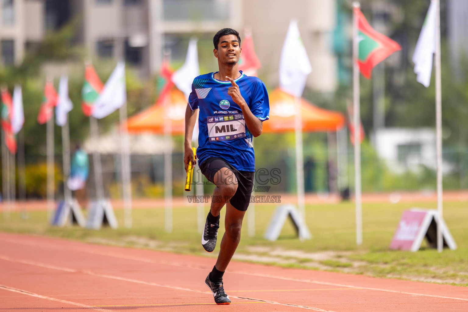 Day 5 of MWSC Interschool Athletics Championships 2024 held in Hulhumale Running Track, Hulhumale, Maldives on Wednesday, 13th November 2024. Photos by: Raif Yoosuf / Images.mv