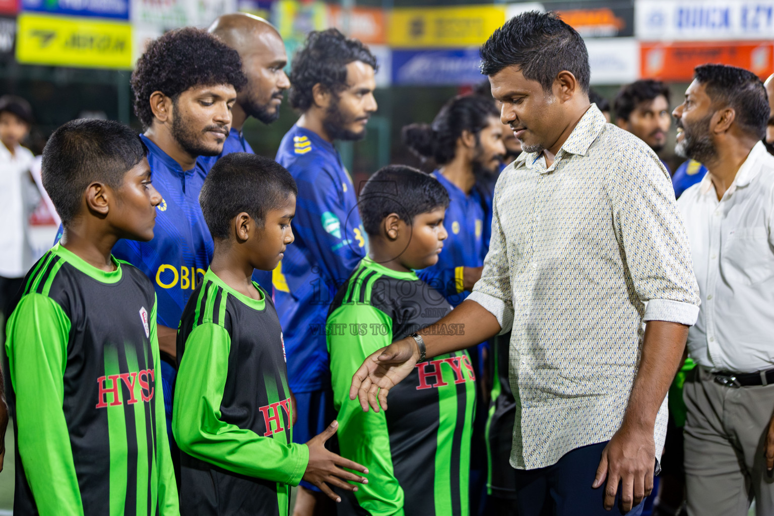 L. Gan VS B. Eydhafushi in the Finals of Golden Futsal Challenge 2024 which was held on Thursday, 7th March 2024, in Hulhumale', Maldives. 
Photos: Hassan Simah / images.mv