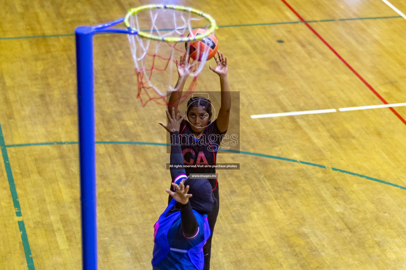 Xenith Sports Club vs Youth United Sports Club in the Milo National Netball Tournament 2022 on 18 July 2022, held in Social Center, Male', Maldives. Photographer: Shuu, Hassan Simah / Images.mv