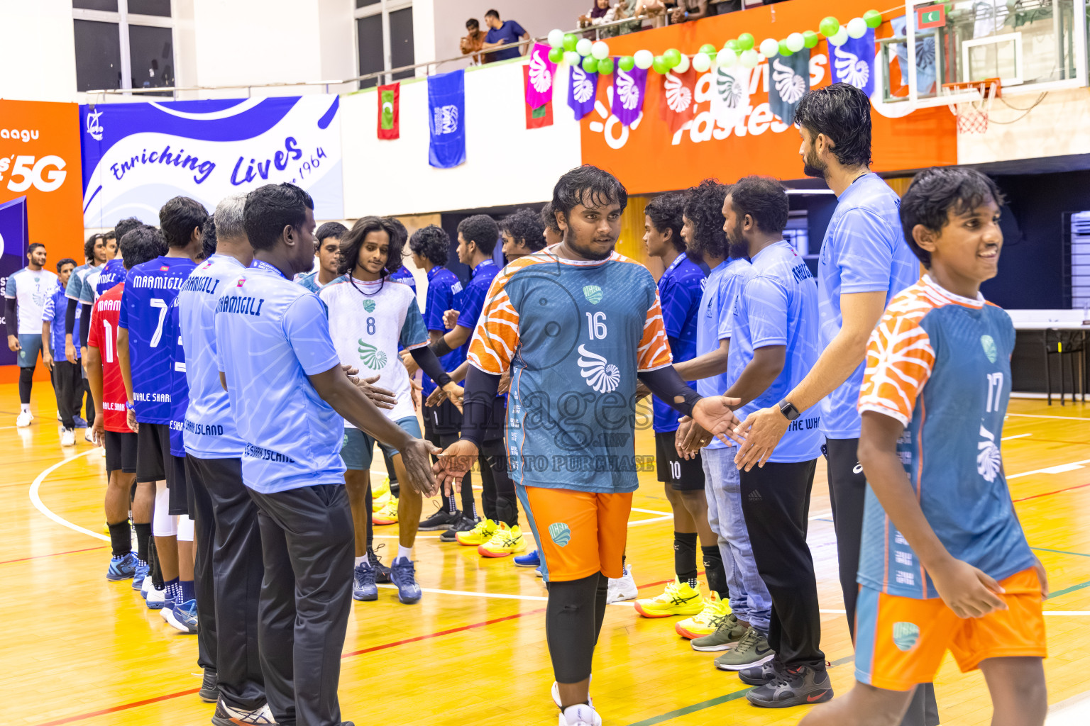 ADh. Maamigili vs Lh. Naifaru in the Finals of MILO Raajje Volley Junior Championship 2025 (U19 Boys) was held in Social Center Indoor Hall, Maldives on Sunday, 28th September 2025. Photos: Mohamed Mahfooz Moosa / images.mv
