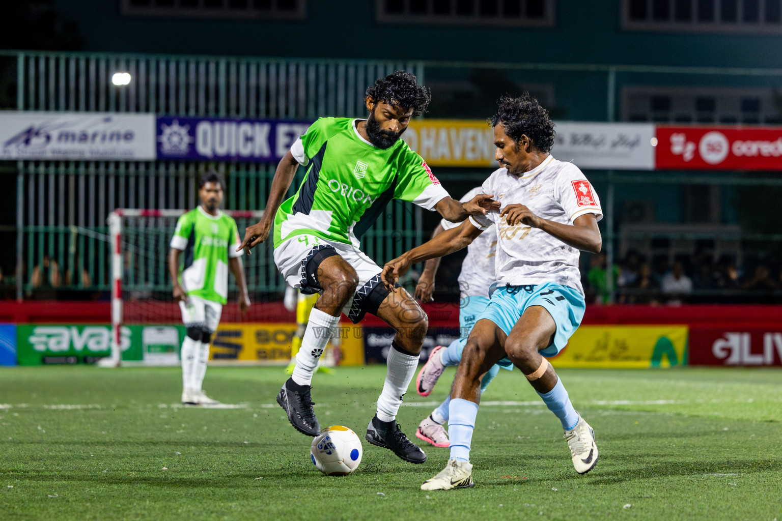 HDh Naivaadhoo vs HDh Makunudhoo in Atoll Round Semi-Final on Day 23 of Golden Futsal Challenge 2025 was held on Monday , 27th January 2025, in Hulhumale', Maldives. Photos: Nausham Waheed / images.mv