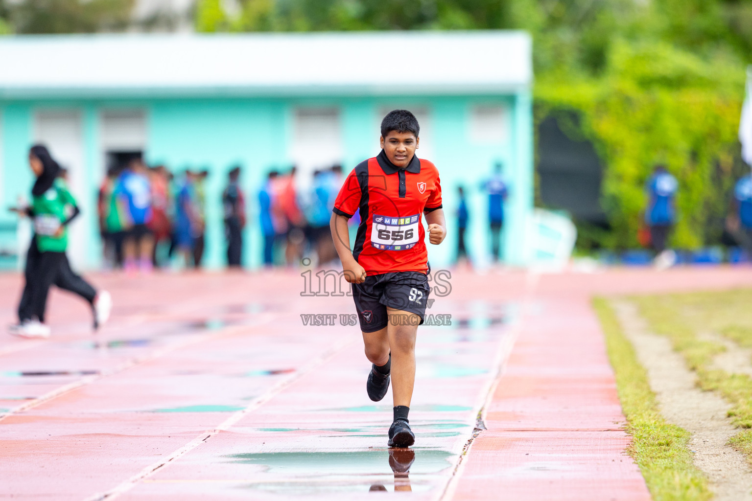 Day 1 of MWSC Interschool Athletics Championships 2024 held in Hulhumale Running Track, Hulhumale, Maldives on Saturday, 9th November 2024. 
Photos by: Ismail Thoriq / images.mv