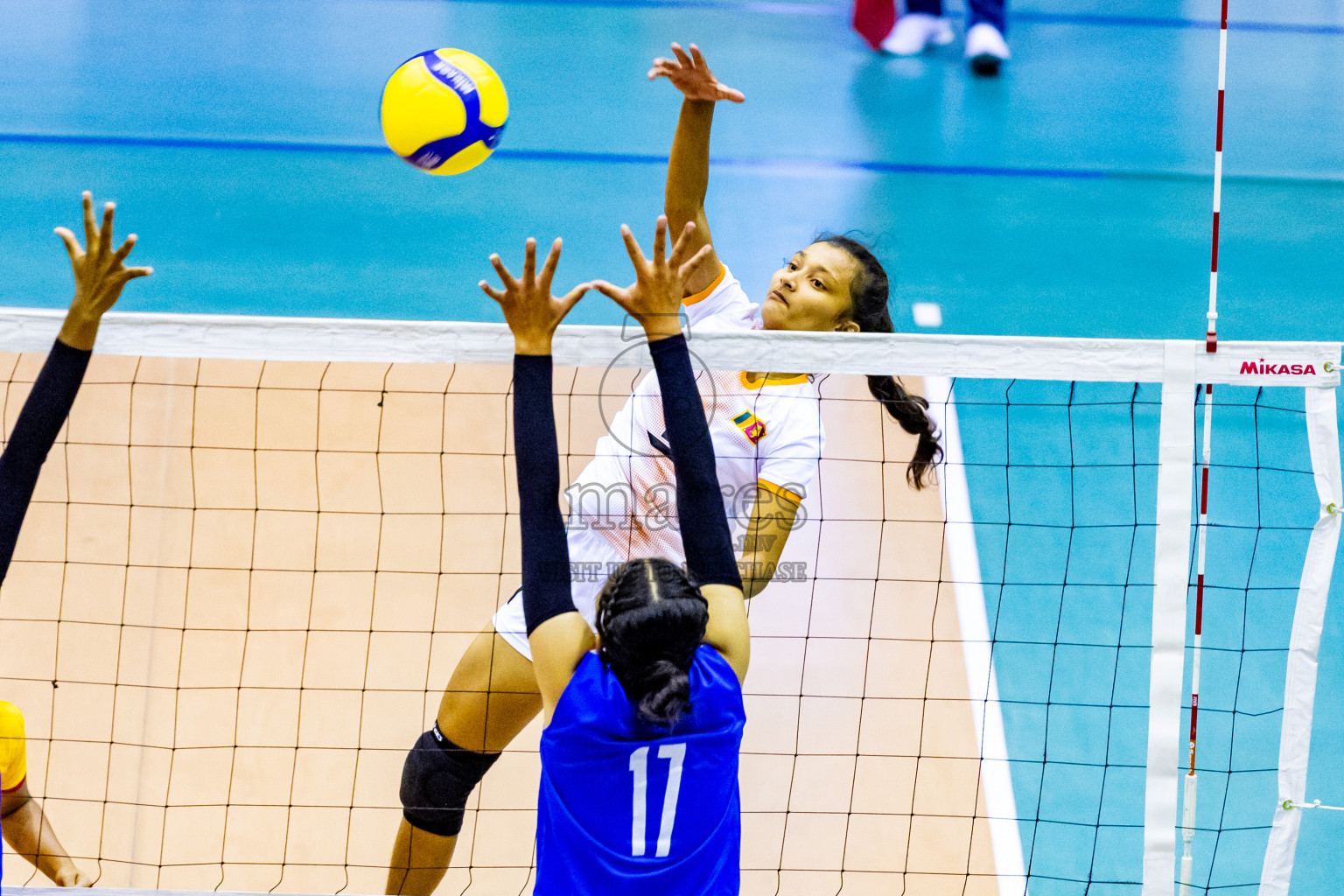 Nepal vs Sri Lanka in Day 1 of CAVA U20 Woman's Volleyball Championship 2024 was held in Social Center, Male', Maldives on 18th July 2024. Photos: Nausham Waheed / images.mv