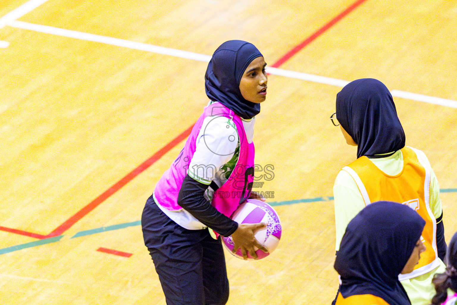 KYRC vs Sports Club Shining Star in Day 10 of National Netball Tournament 2025 held in Social Center at Male', Maldives on Tuesday, 27th May 2025. Photos: Nausham Waheed / images.mv
