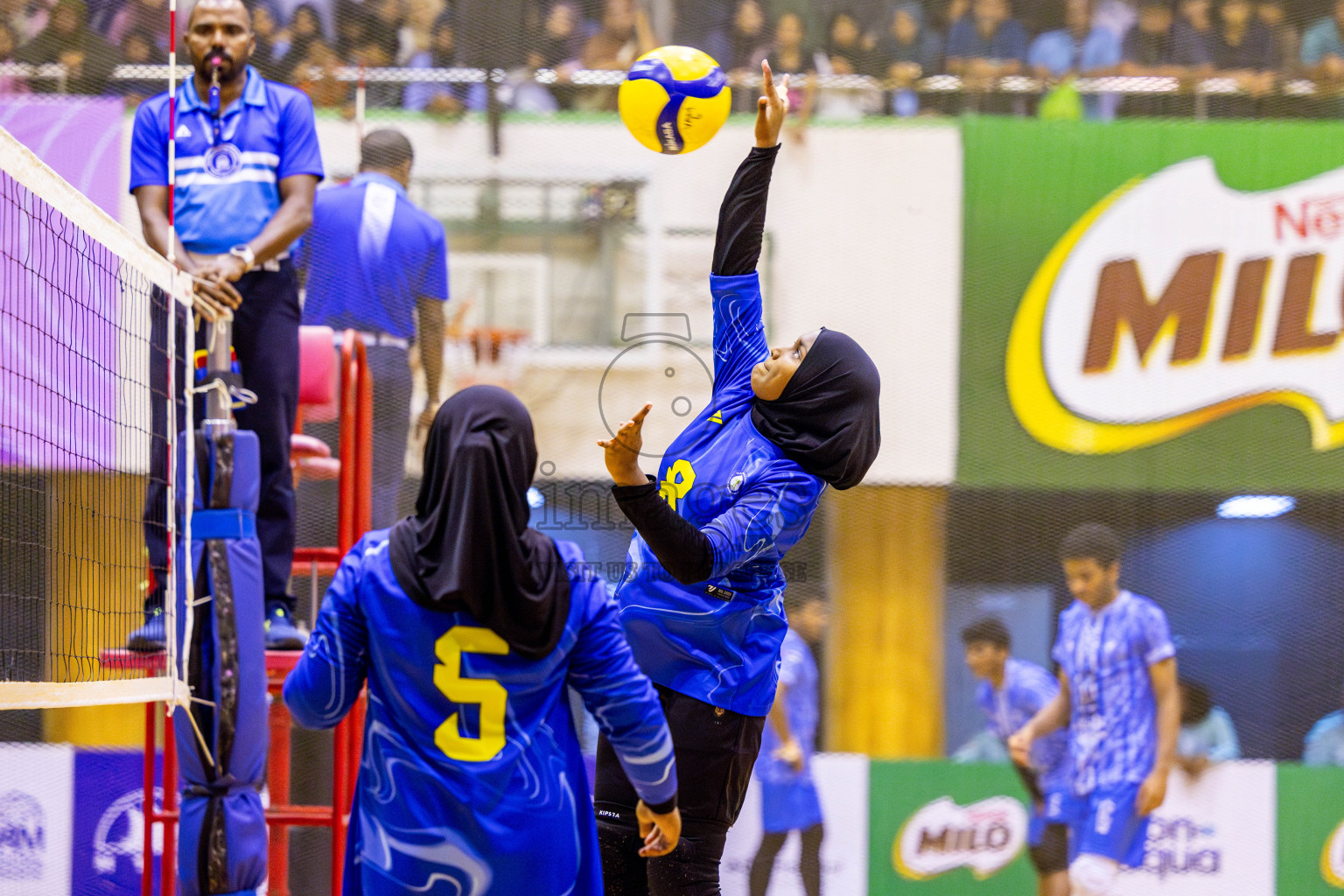 Finals of Interschool Volleyball Tournament 2024 was held in Social Center at Male', Maldives on Friday, 6th December 2024. Photos: Nausham Waheed / images.mv