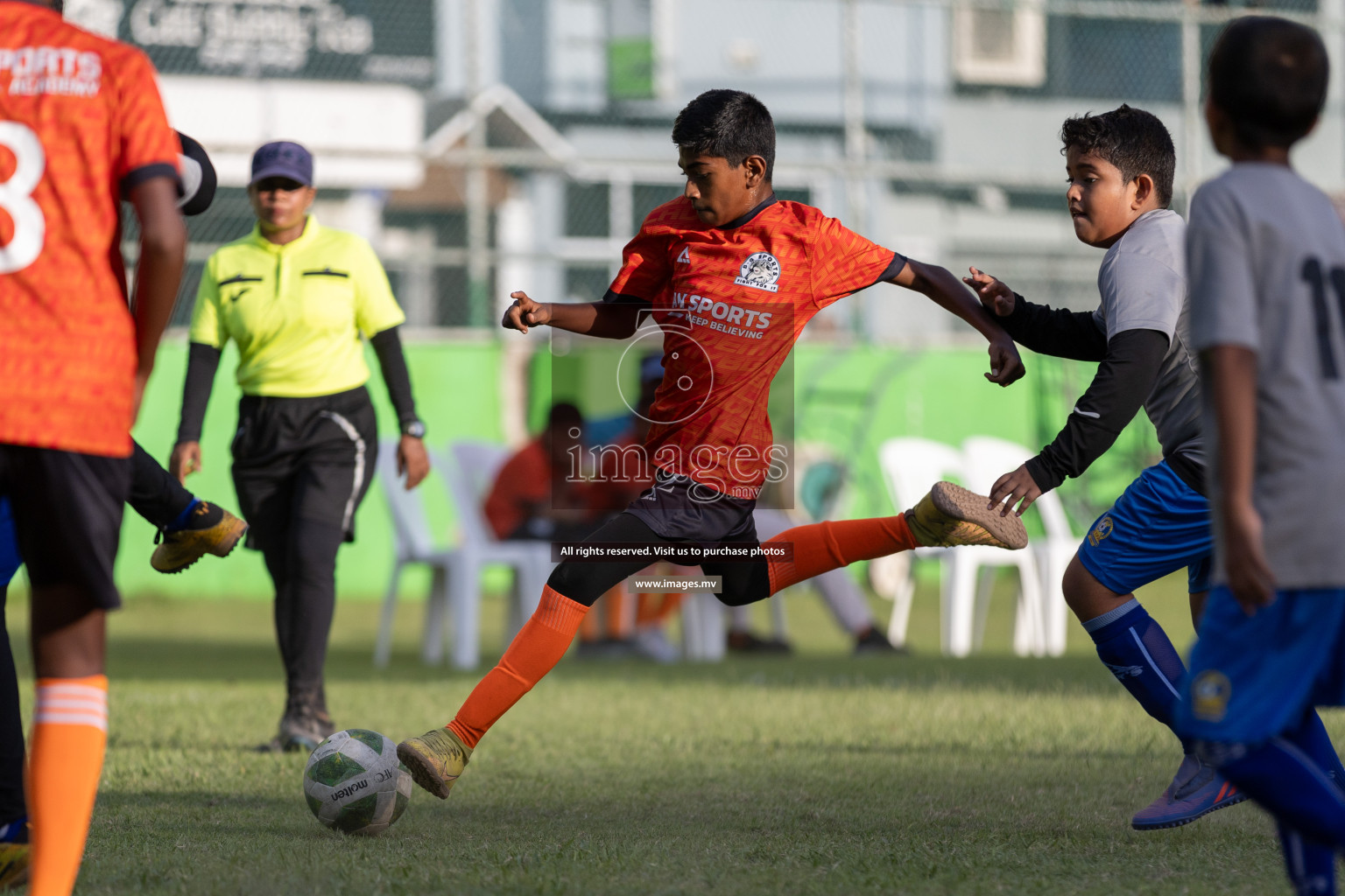 Day 1 of MILO Academy Championship 2023 (U12) was held in Henveiru Football Grounds, Male', Maldives, on Friday, 18th August 2023. Photos: Mohamed Mahfooz Moosa / images.mv