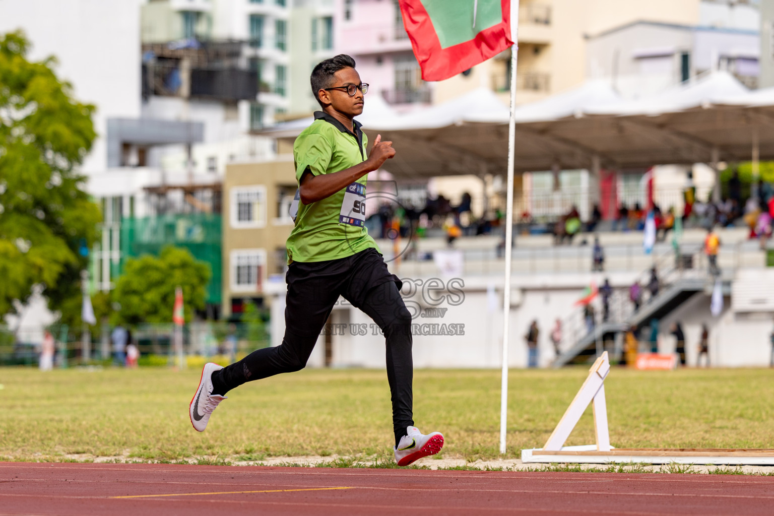 Day 2 of MWSC Interschool Athletics Championships 2024 held in Hulhumale Running Track, Hulhumale, Maldives on Sunday, 10th November 2024. 
Photos by: Hassan Simah / Images.mv