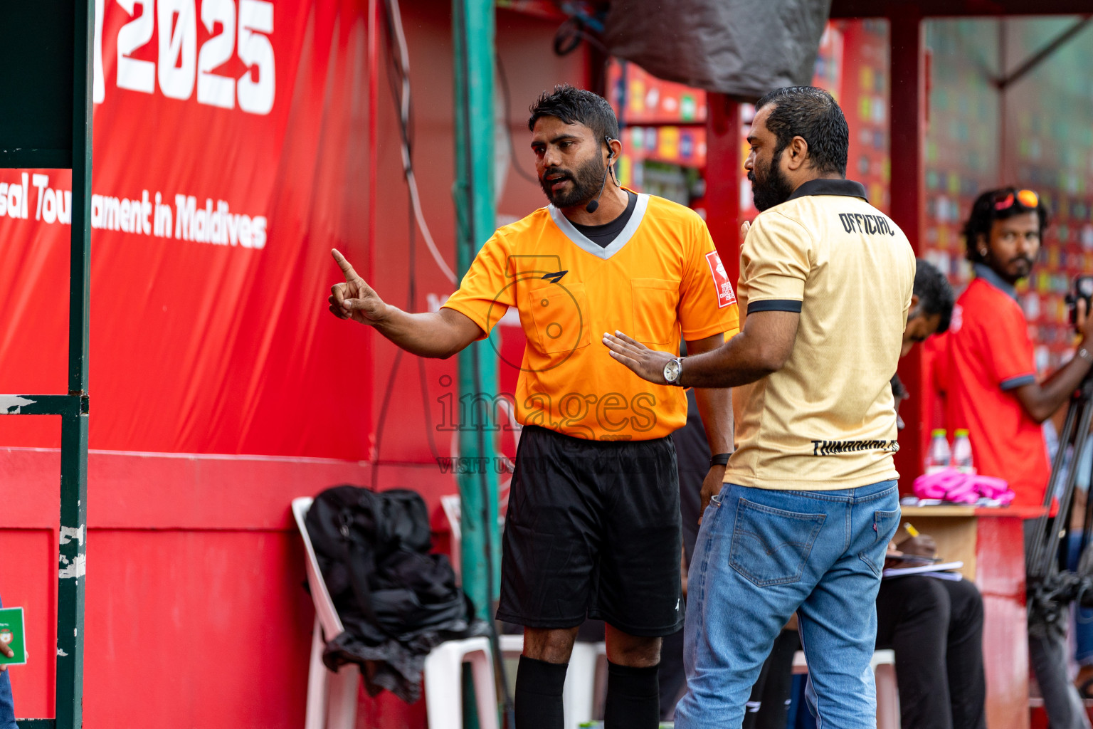GDh Vaadhoo VS GDh Thinadhoo in Atoll Round Semi-Final on Day 20 of Golden Futsal Challenge 2025 was held on Friday, 24 January 2025, in Hulhumale', Maldives. Photos: Hassan Simah / images.mv