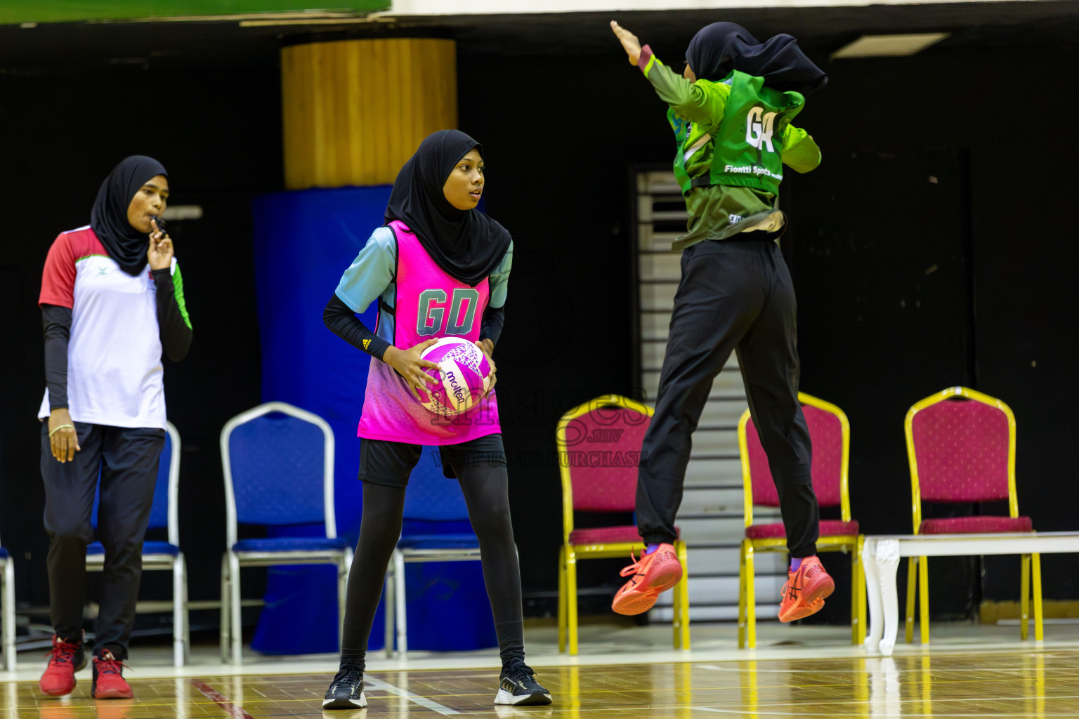 Young netter A vd Fionti sports academy in Day 3 of 3rd Netball Junior Championship, held at Social Center on Wednesday 22nd January 2025 . Photos: Shuu Abdul Sattar / images.mv