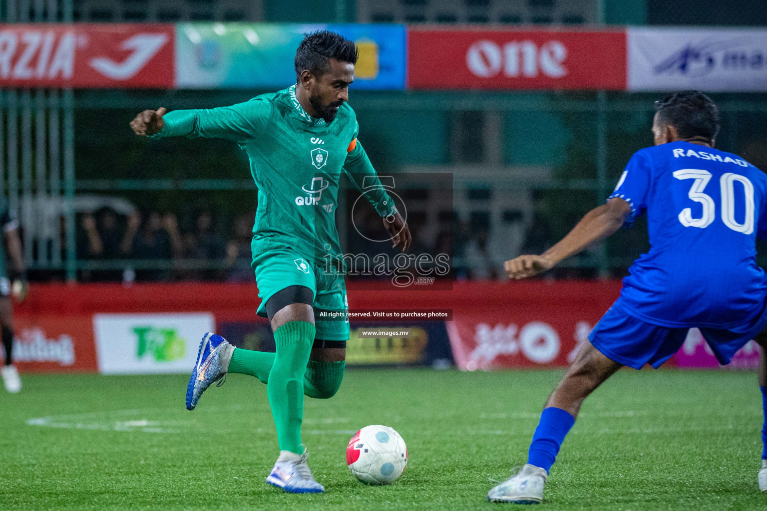 R. Meedhoo vs R. Dhuvaafaru in Day 2 of Golden Futsal Challenge 2023 on 06 February 2023 in Hulhumale, Male, Maldives