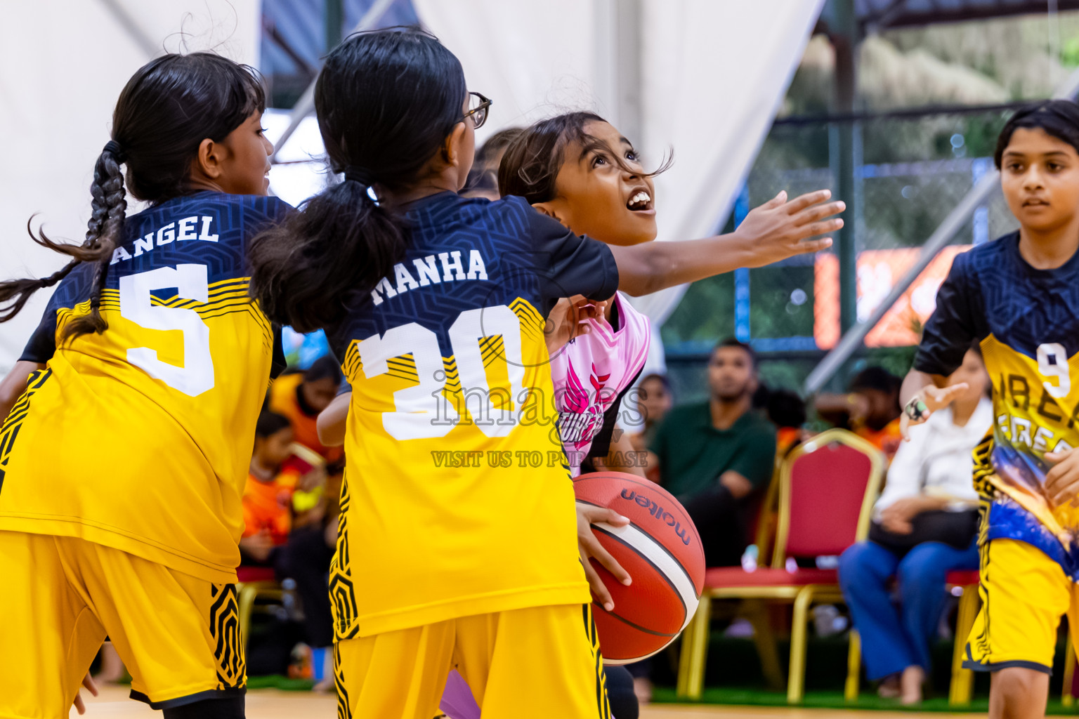 Day 3 of Milo 5 x 5 Junior Challenge 2025 - Basketball tournament held in Basketball Training Center, Male', Maldives on Saturday, 11th October 2025. Photos by: Nausham Waheed, Hassan Simah / Images.mv