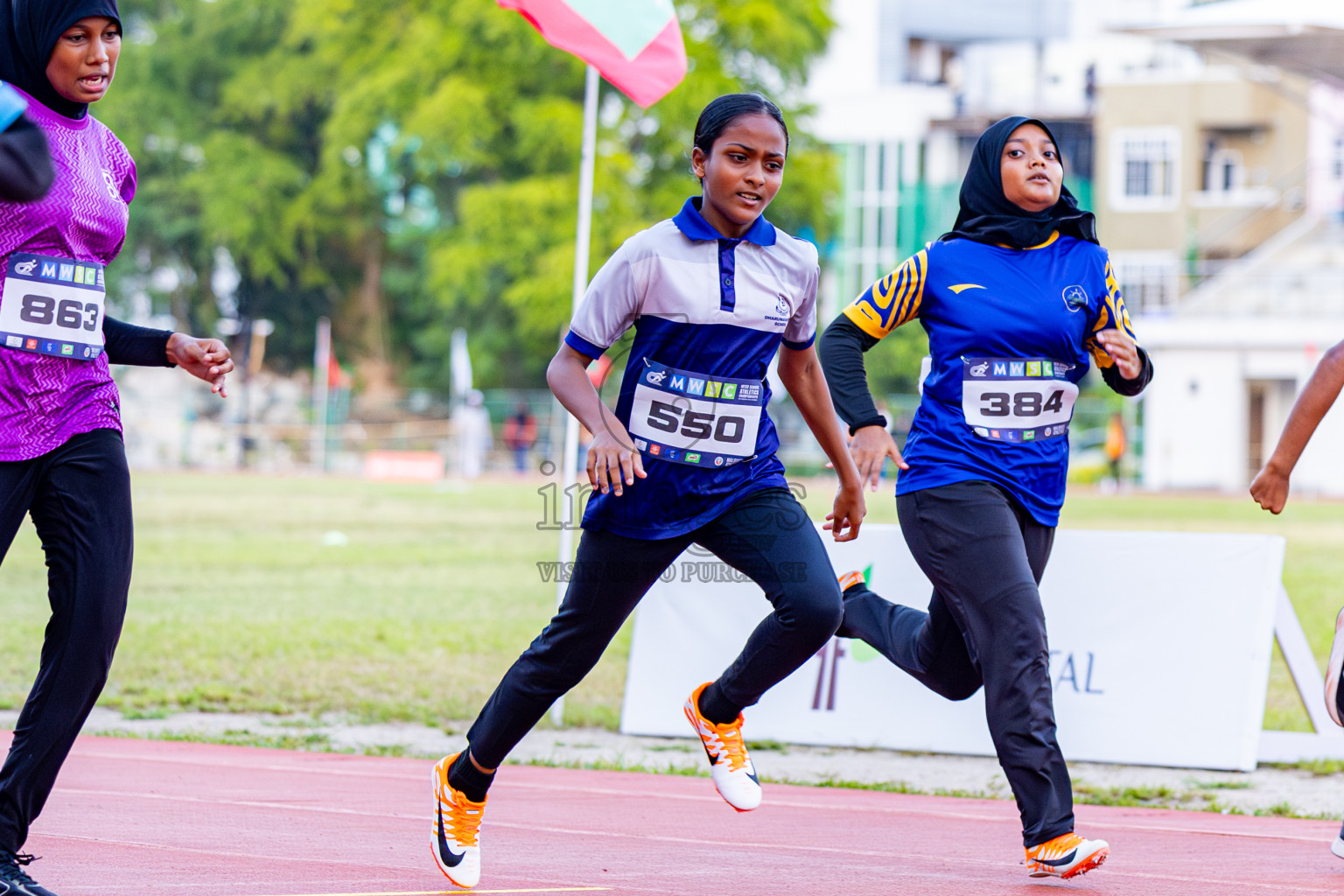 Day 3 of MWSC Interschool Athletics Championships 2024 held in Hulhumale Running Track, Hulhumale, Maldives on Monday, 11th November 2024. Photos by: Nausham Waheed / Images.mv