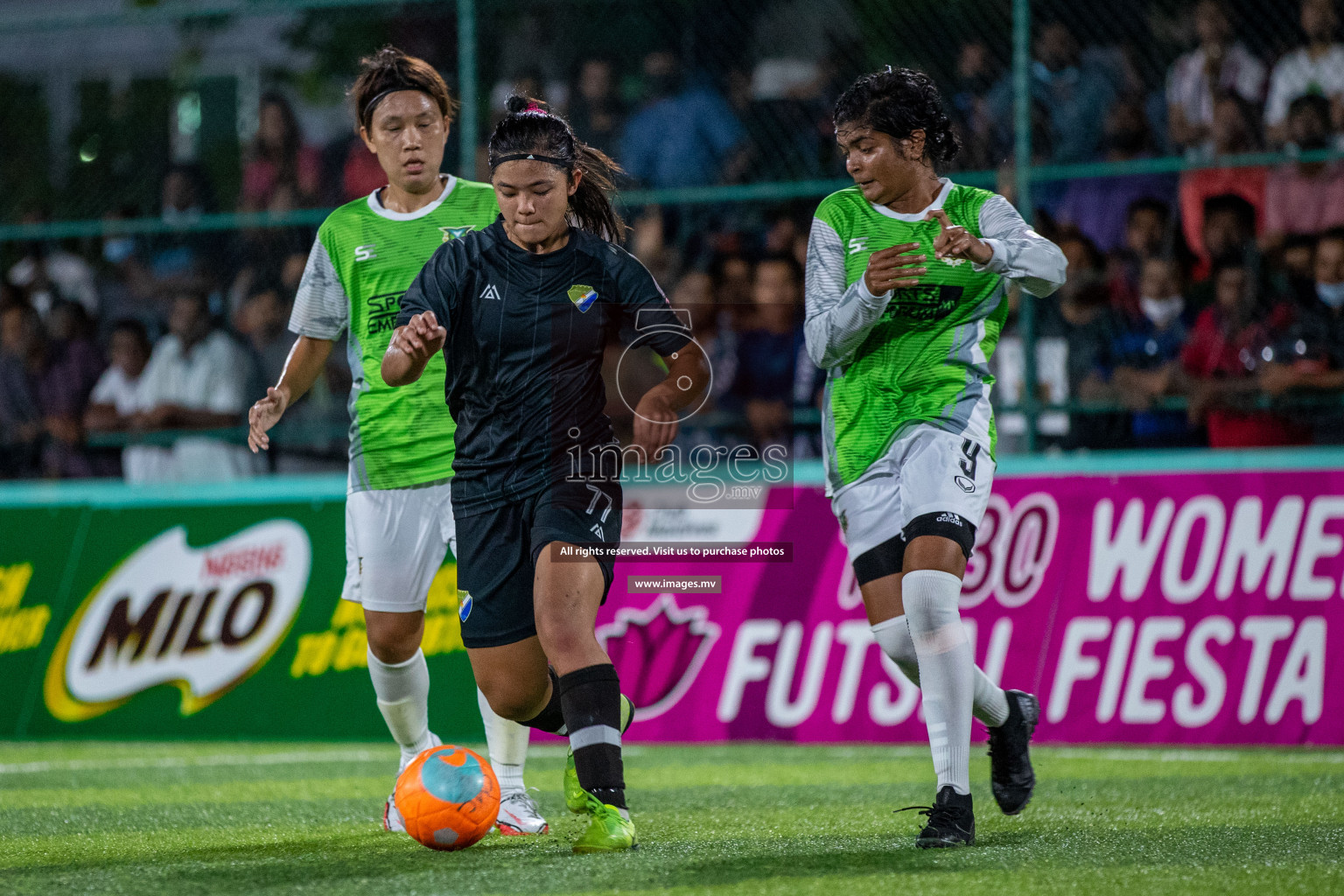 Club WAMCO vs DSC in the Semi Finals of 18/30 Women's Futsal Fiesta 2021 held in Hulhumale, Maldives on 14th December 2021. Photos: Ismail Thoriq / images.mv