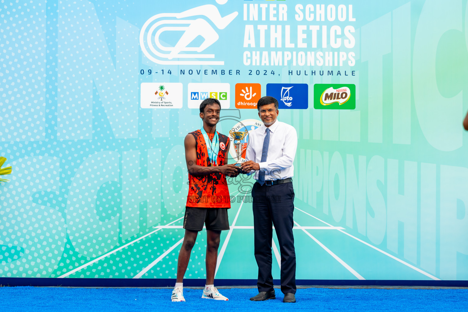 Day 6 of MWSC Interschool Athletics Championships 2024 held in Hulhumale Running Track, Hulhumale, Maldives on Thursday, 14th November 2024. Photos by: Nausham Waheed / Images.mv