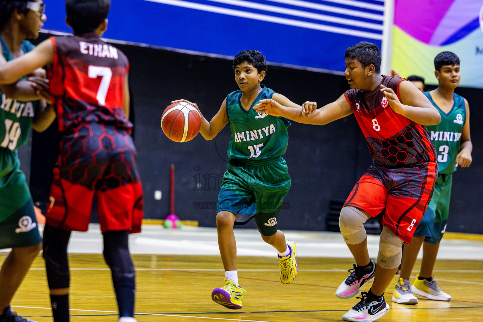 Aminiyya School vs Iskandhar School in day 26 of Junior Basketball Championship 2024 was held in Social Center, Male', Maldives on Tuesday, 10th December 2024. Photos: Nausham Waheed / images.mv