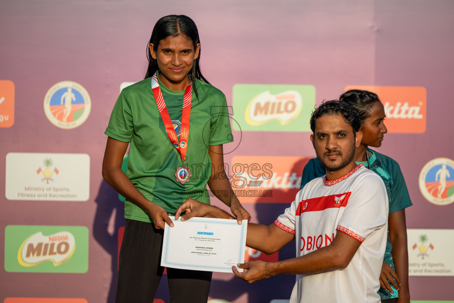 Day 3 of 33rd National Athletics Championship was held in Ekuveni Track at Male', Maldives on Saturday, 7th September 2024. Photos: Suaadh Abdul Sattar / images.mv