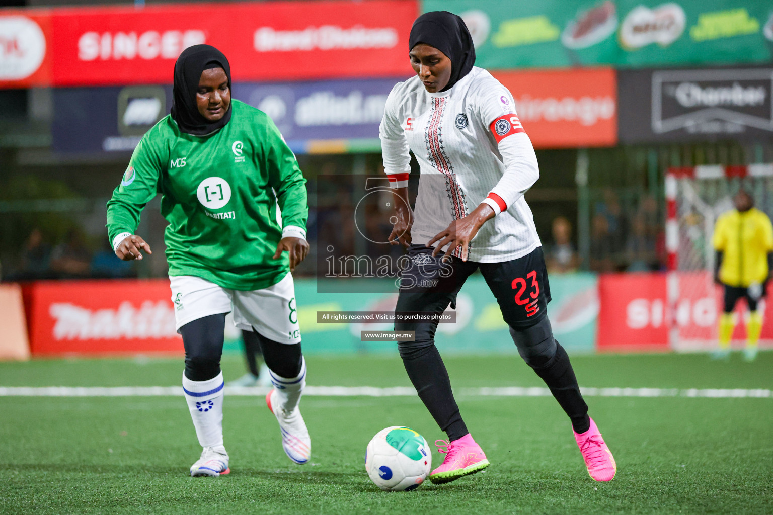 Hulhumale Hospital vs Prison RC in 18/30 Futsal Fiesta Classic 2023 held in Hulhumale, Maldives, on Monday, 17th July 2023 Photos: Nausham Waheed / images.mv