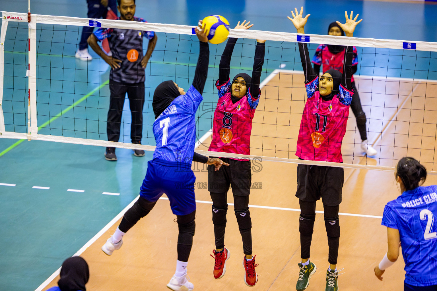 Police club vs Volleyball Youth NG Day 3 of Women's Division of Milo VAM Cup 2025 held in Male', Maldives on Friday, 11th April 2025 at Social Center Indoor Hall Photos By: Nausham Waheed / images.mv