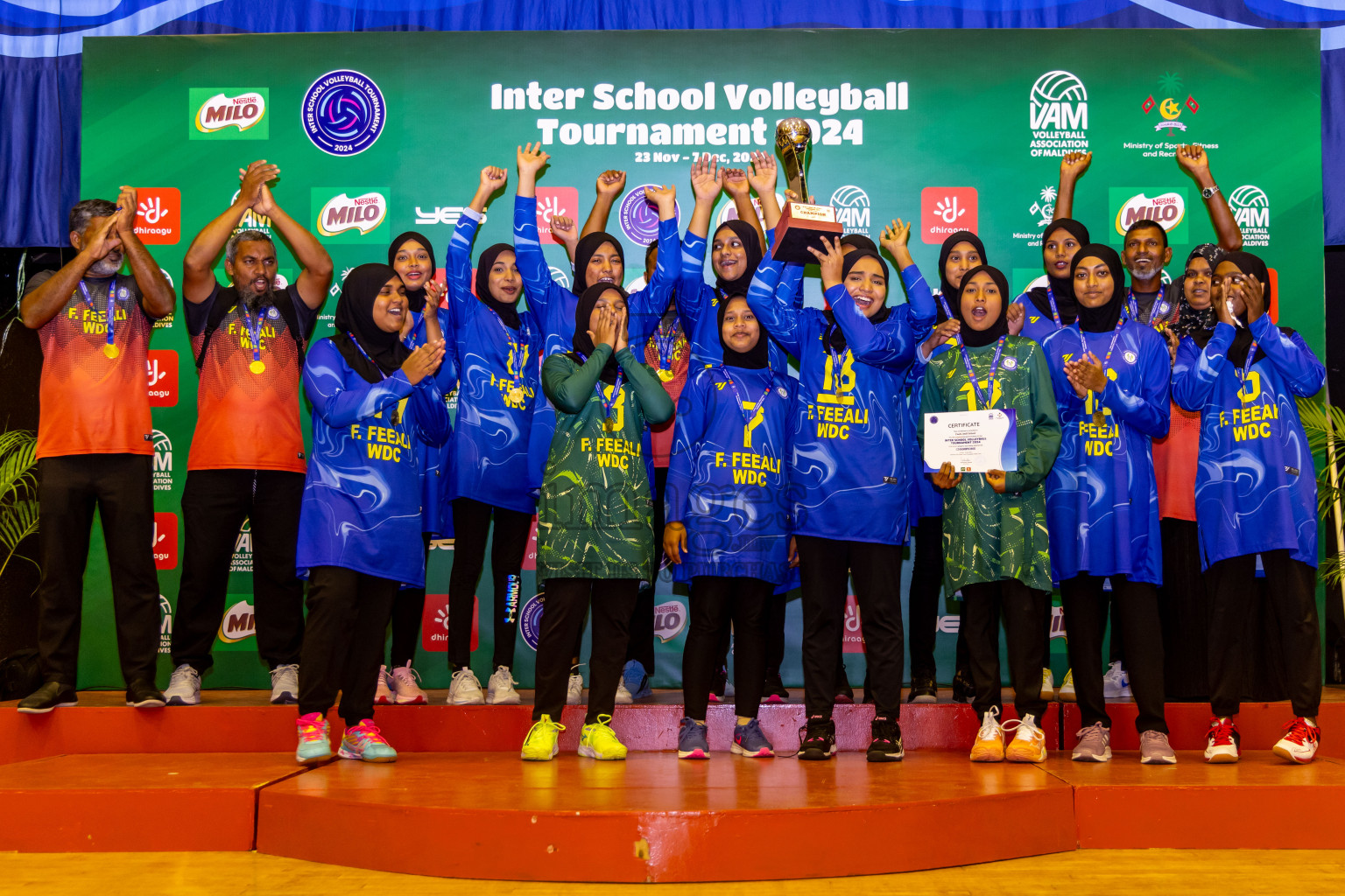 Finals of Interschool Volleyball Tournament 2024 was held in Social Center at Male', Maldives on Friday, 6th December 2024. Photos: Nausham Waheed / images.mv