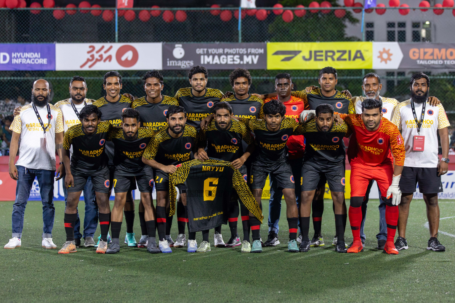 S Hithadhoo vs S Maradhoo in Day 18 of Golden Futsal Challenge 2024 was held on Thursday, 1st February 2024, in Hulhumale', Maldives Photos: Mohamed Mahfooz Moosa, / images.mv