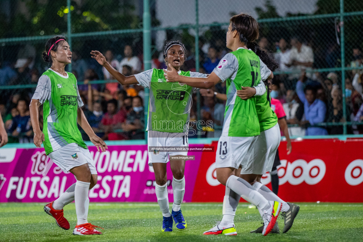 Club WAMCO vs DSC in the Semi Finals of 18/30 Women's Futsal Fiesta 2021 held in Hulhumale, Maldives on 14th December 2021. Photos: Ismail Thoriq / images.mv