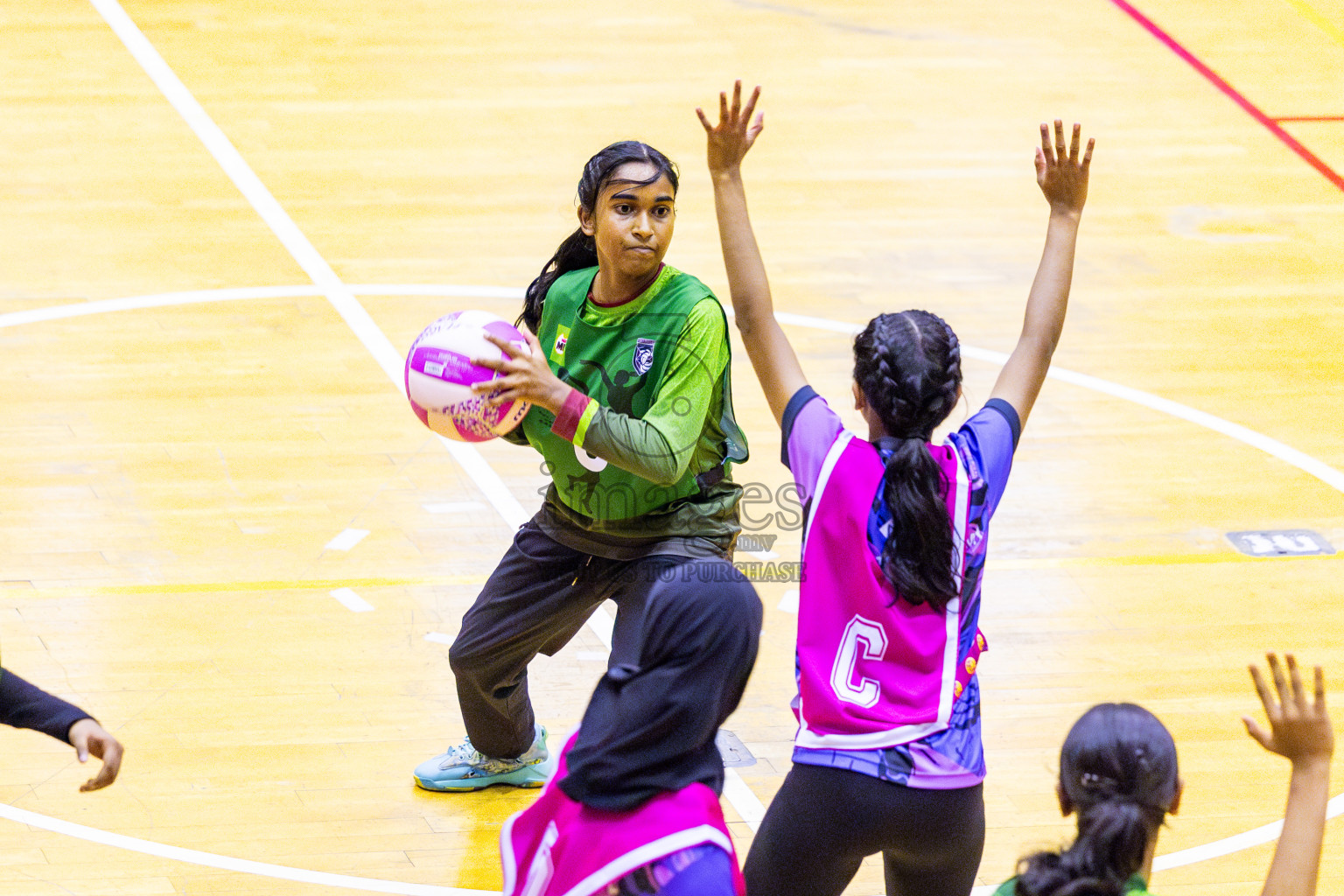 Fiontti Sports Club vs N Sports Academy A U15 Finals of 3rd Netball Junior Championship, held at Social Center on Saturday, 25th January 2025 . Photos: Nausham Waheed / images.mv