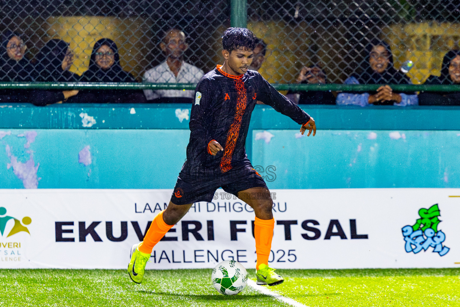 The Dee Ess Kay vs Dee Cee Jay Sc in Day 3 of Laamehi Dhiggaru Ekuveri Futsal Challenge 2025 was held on Saturday, 26th July 2025, at Dhiggaru Futsal Ground, Dhiggaru, Maldives Photos: Nausham Waheed / images.mv