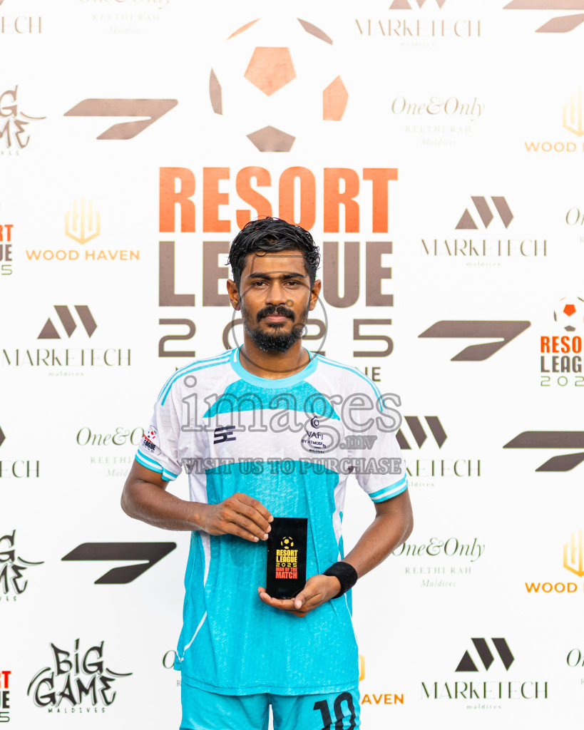 Patina vs Varu in Resort League 2025 (North Male Zone) day 19 was held on Sunday, 20th September 2025 in One And Only Reethi Rah Maldives Resort, Photos: Areef Adam / images.mv