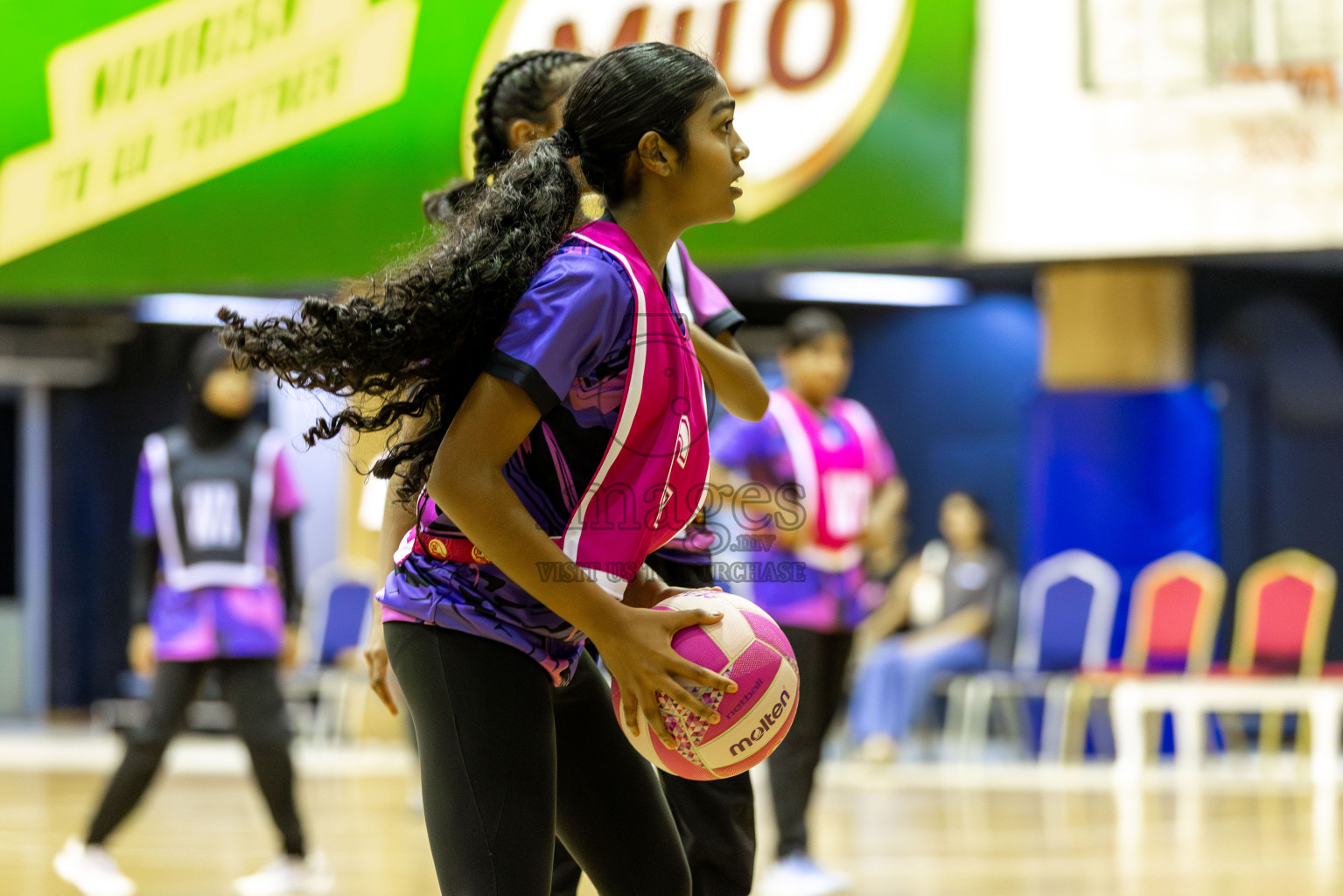 N Sports Academy B vs N Sports Academy A in Day 6 of 3rd Netball Junior Championship, held at Social Center on Friday 24th January 2025 . Photos: Shuu Abdul Sattar / images.mv
