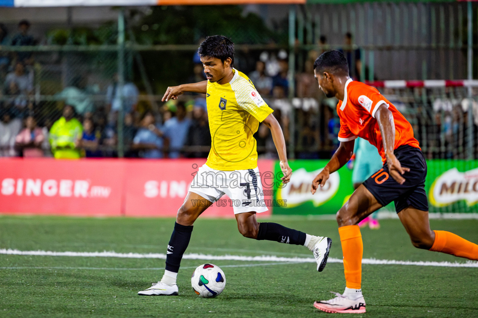 Dhiraagu vs RRC in Quarter Finals of Club Maldives Cup 2024 held in Rehendi Futsal Ground, Hulhumale', Maldives on Friday, 11th October 2024. Photos: Nausham Waheed / images.mv