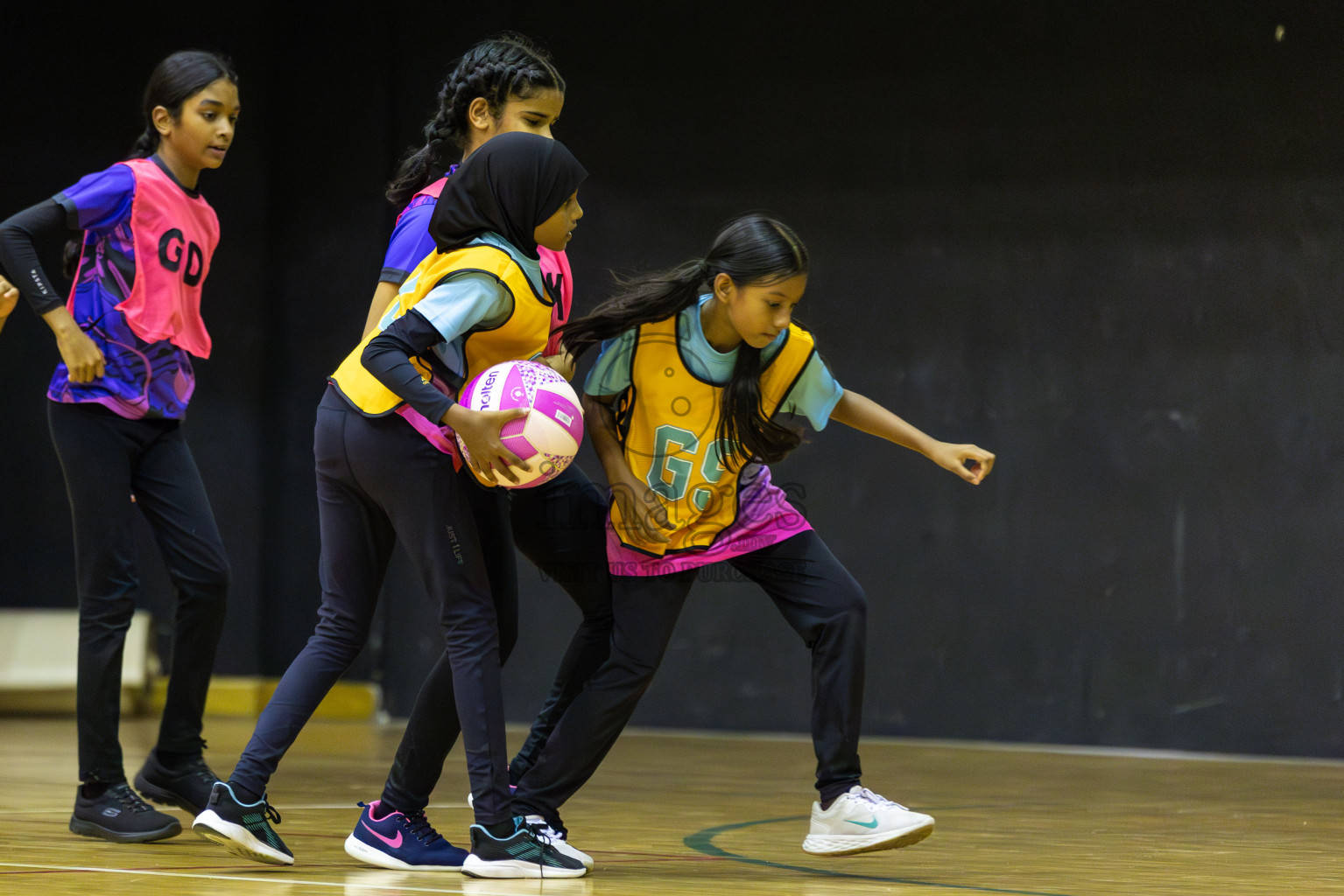 Netgens A vs N Sports academy in Day 3 of 3rd Netball Junior Championship, held at Social Center on Wednesday 22nd January 2025 . Photos: Shuu Abdul Sattar / images.mv
