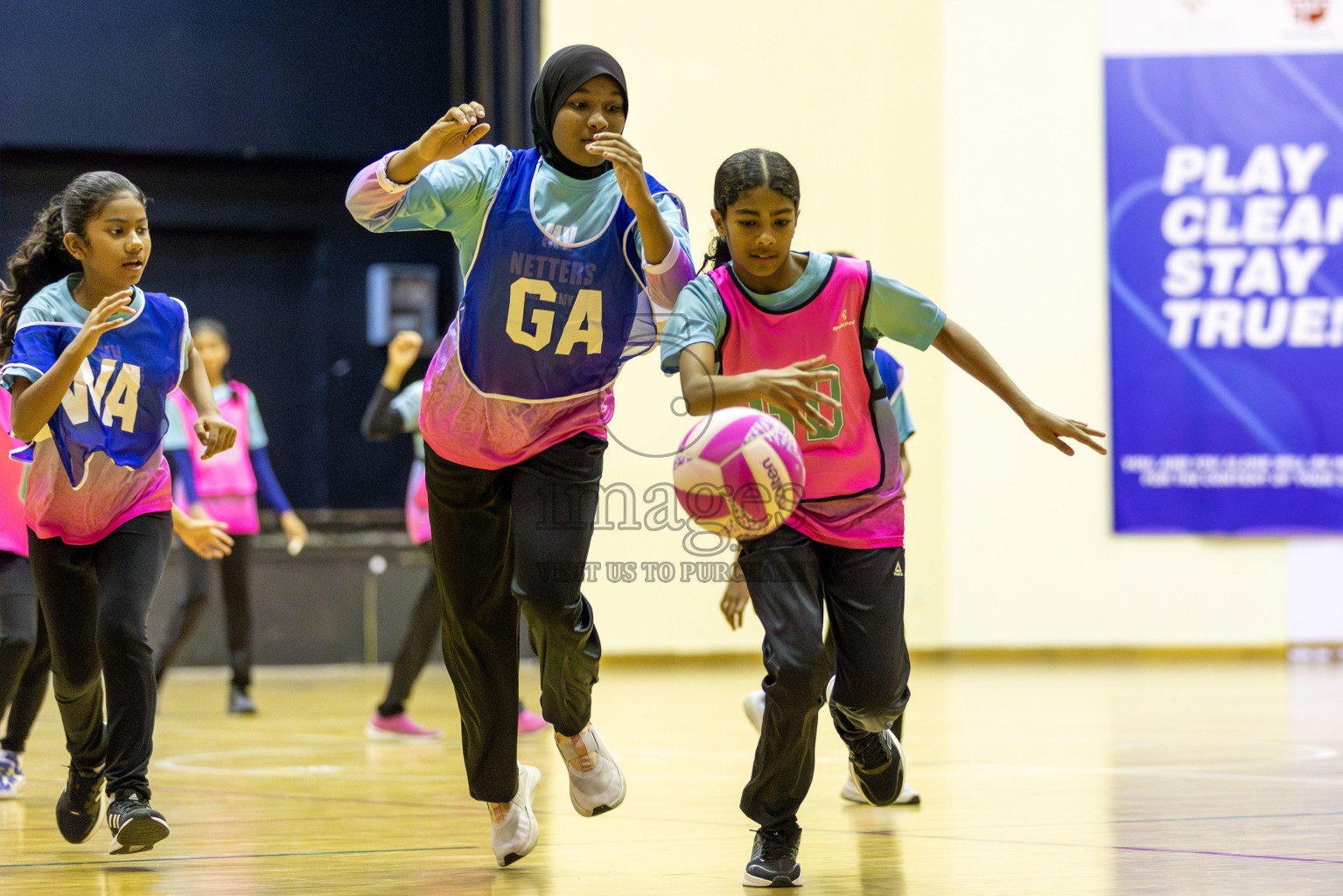 Netkids A vs Netkids B in Day 2 of 3rd Junior Championship - Netball association of Maldives, held at Social Center on Monday 20th January 2025 . Photos by Shuu Abdul Sattar