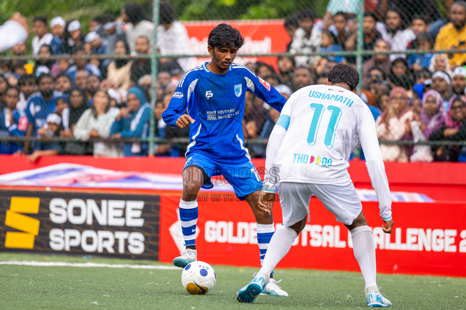 AA. Mathiveri VS AA. Thoddoo in Atoll Round Final on Day 20 of Golden Futsal Challenge 2025 was held on Friday, 24th January 2025, in Hulhumale', Maldives. Photos: Ismail Thoriq / images.mv