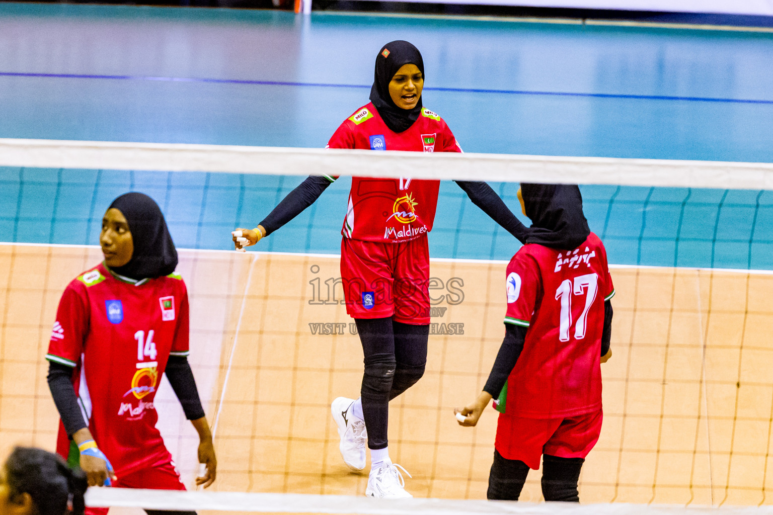 Sri Lanka vs Maldives in Semi Final of CAVA U20 Woman's Volleyball Championship 2024 was held in Social Center, Male', Maldives on 22nd July 2024. Photos: Nausham Waheed / images.mv