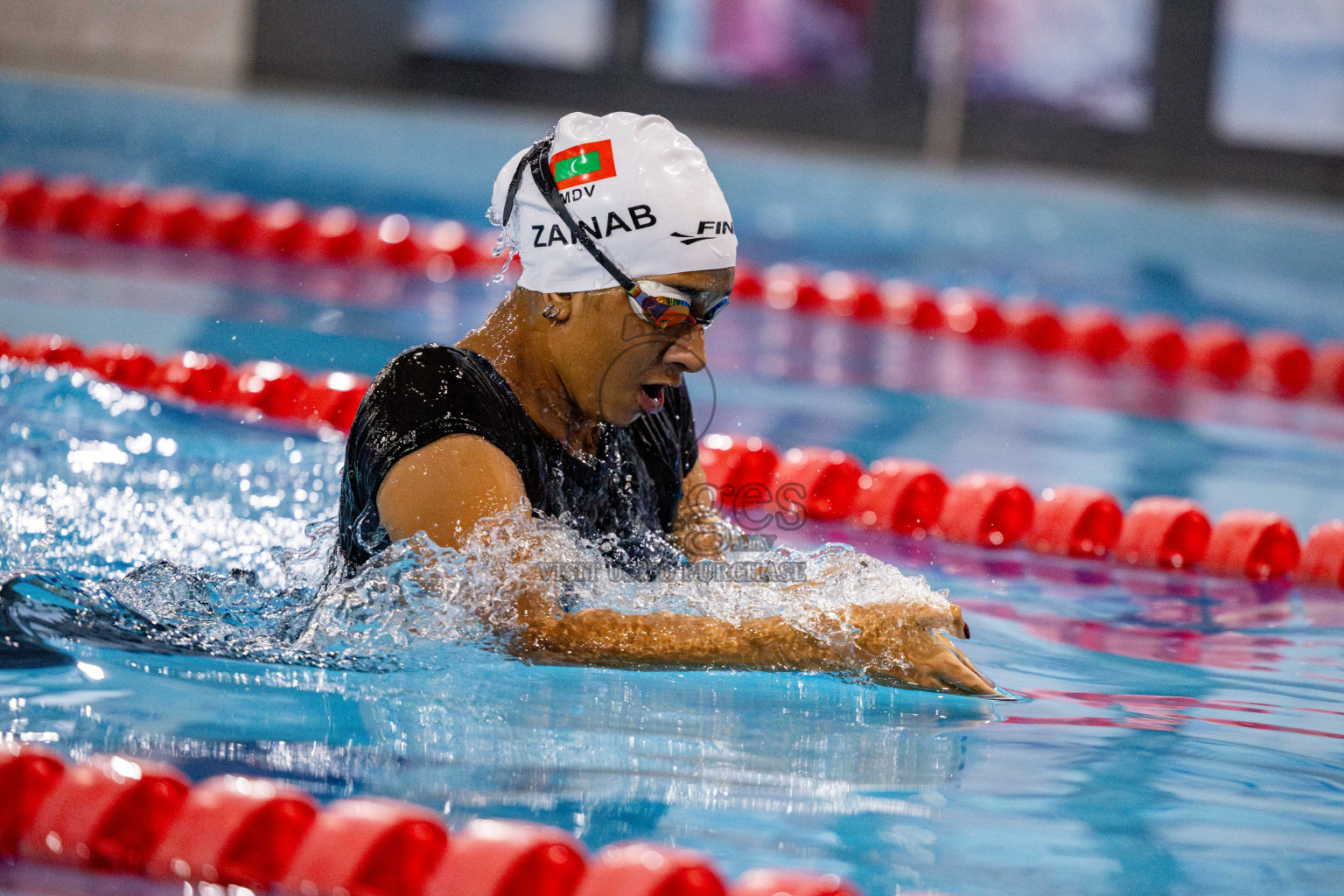 Day 4 of National Swimming Competition 2024 held in Hulhumale', Maldives on Monday, 16th December 2024. 
Photos: Hassan Simah / images.mv