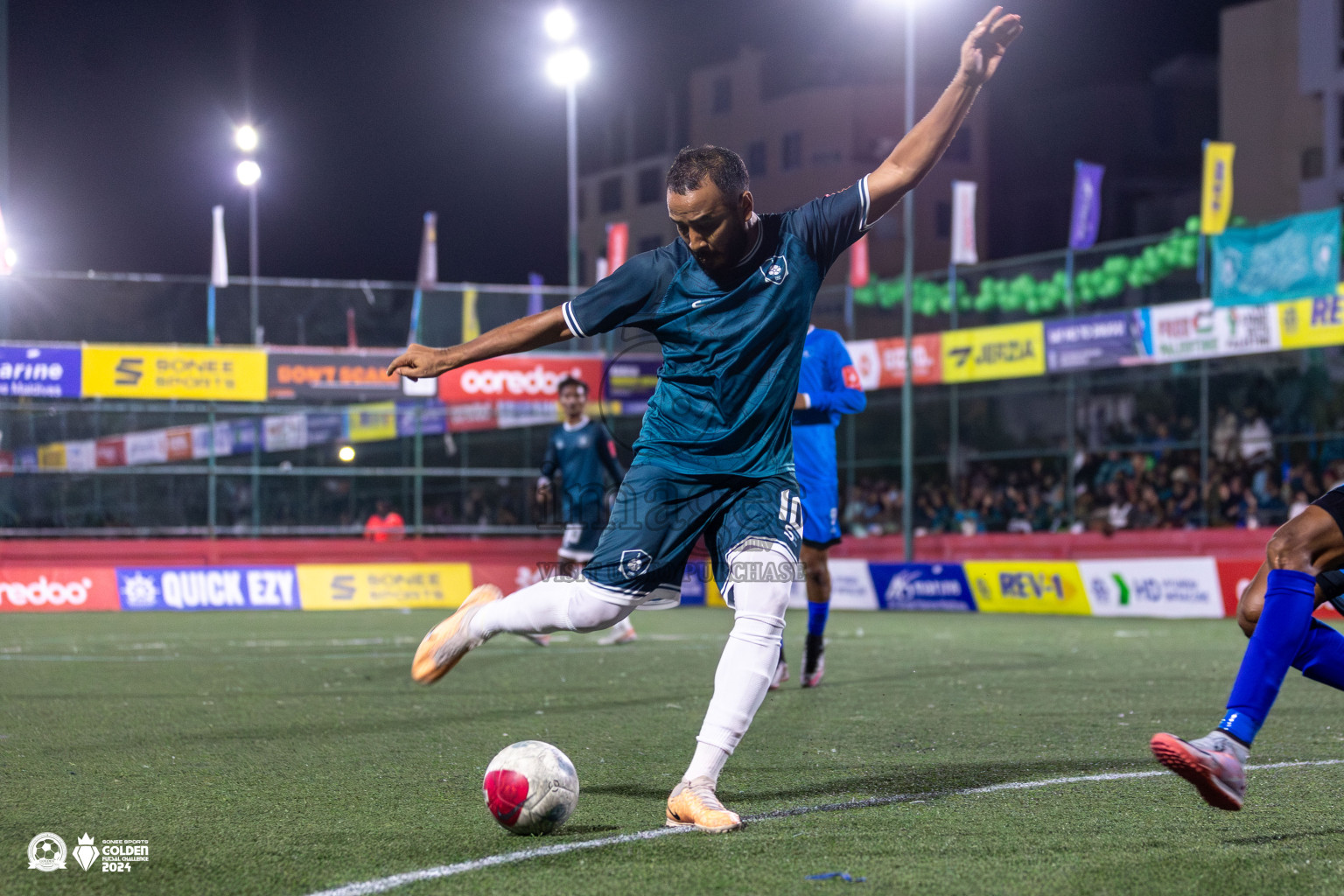 R Dhuvaafaru vs R Alifushi in Day 18 of Golden Futsal Challenge 2024 was held on Thursday, 1st February 2024, in Hulhumale', Maldives Photos: Mohamed Mahfooz Moosa, / images.mv