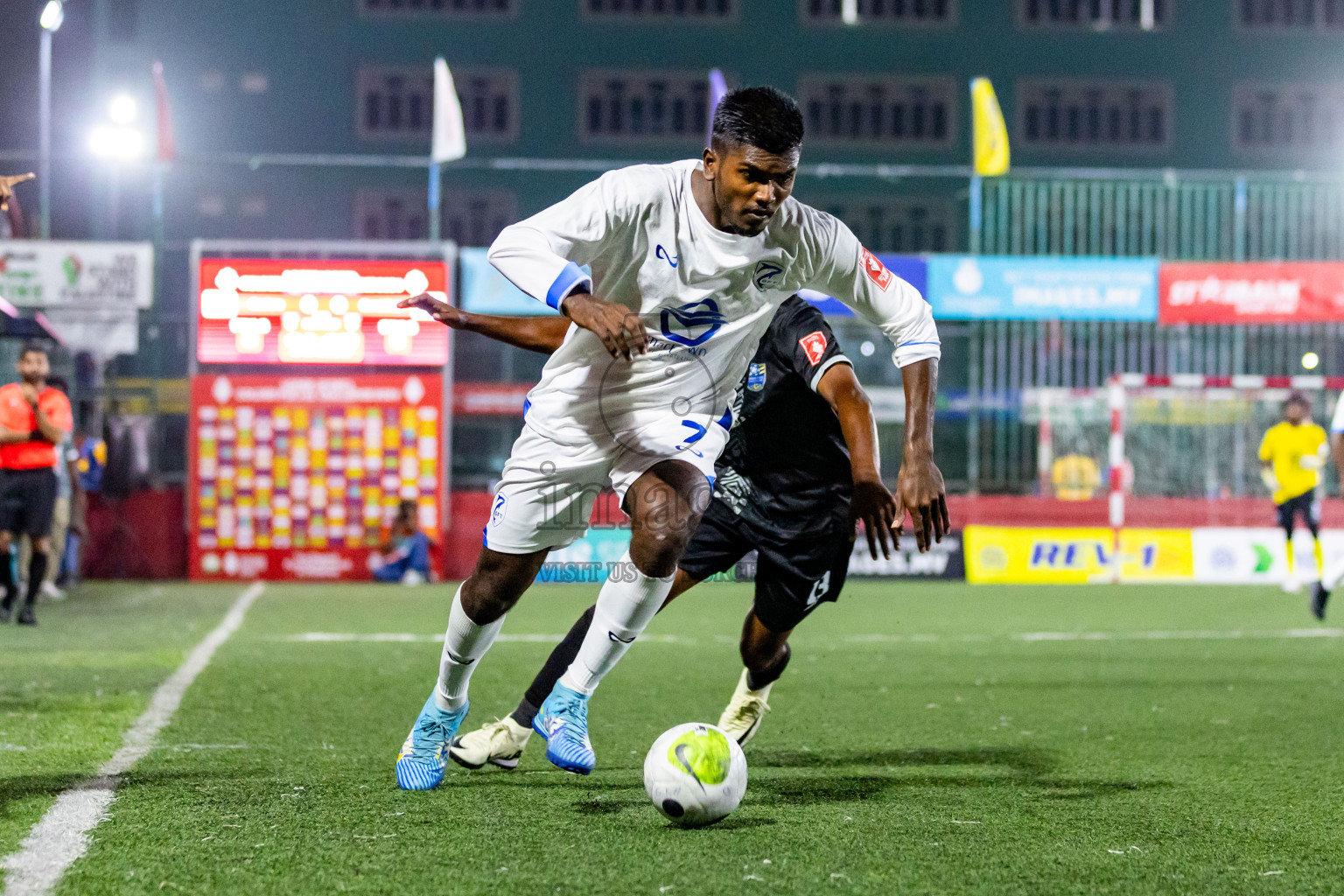 K Gaafaru vs K Guraidhoo in Day 28 of Golden Futsal Challenge 2024 was held on Sunday , 11th February 2024 in Hulhumale', Maldives Photos: Nausham Waheed / images.mv