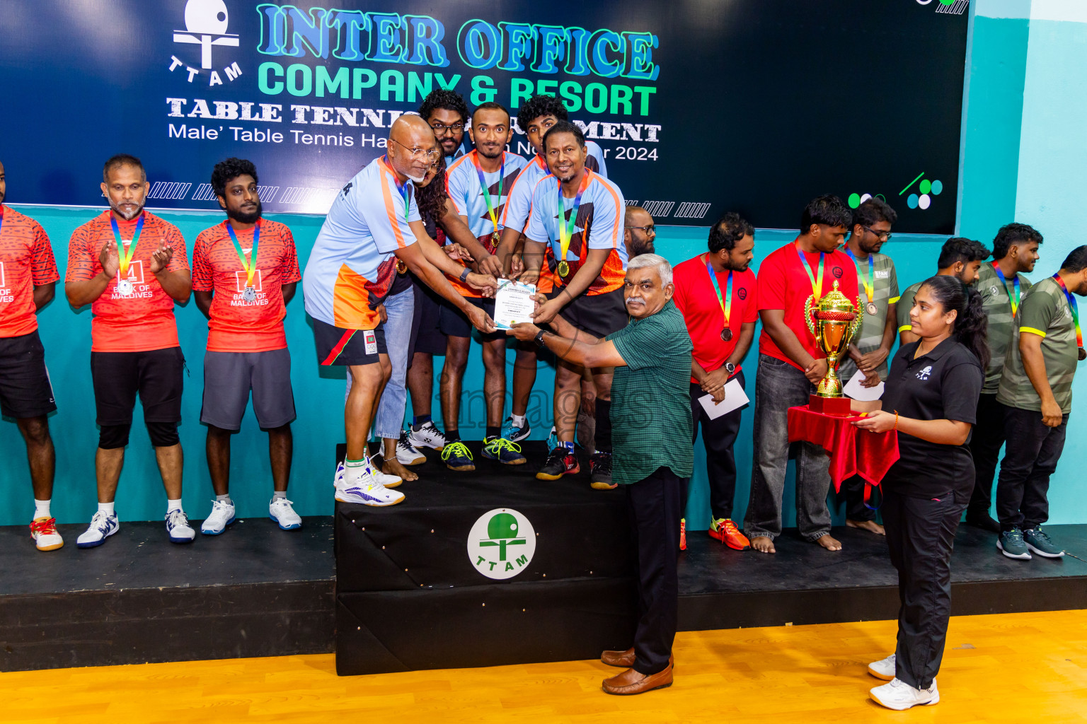 Finals of 9th Inter Office Company & Resort Table Tennis Tournament was held in Male' TT Hall, Male', Maldives on Saturday, 16th November 2024. Photos: Nausham Waheed / images.mv